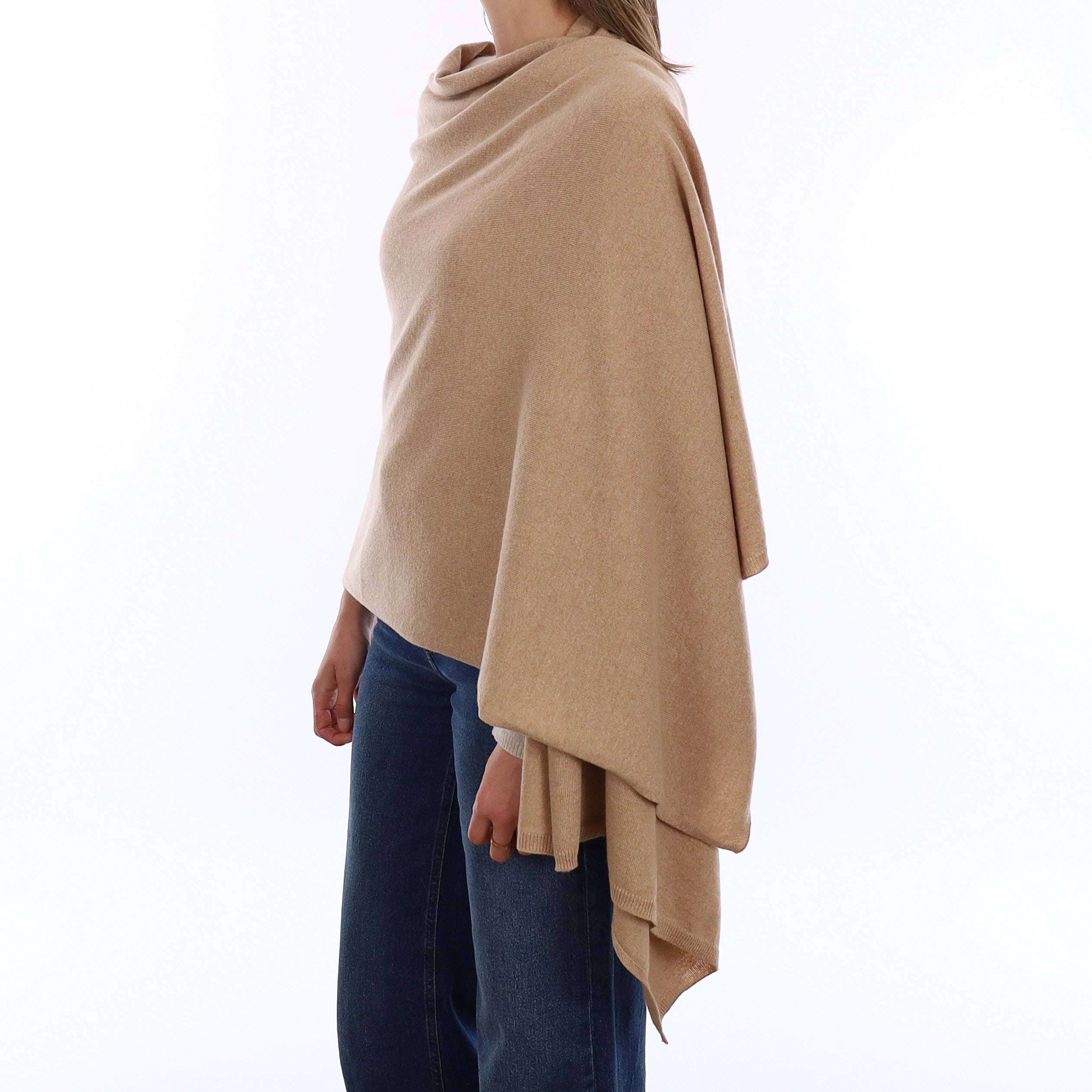 Brand New Caramel Recycled Cashmere Luxury Wrap