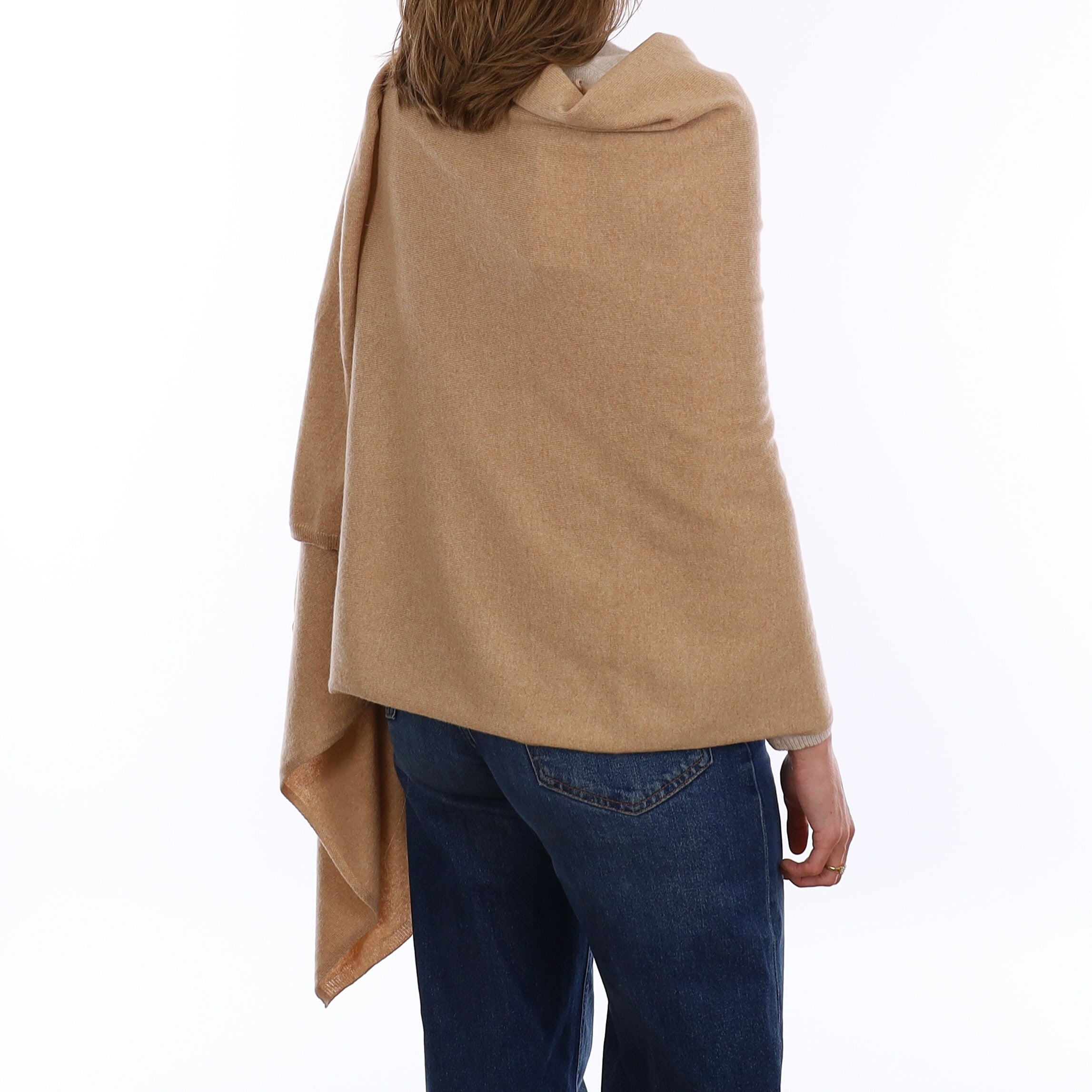 Brand New Caramel Recycled Cashmere Luxury Wrap