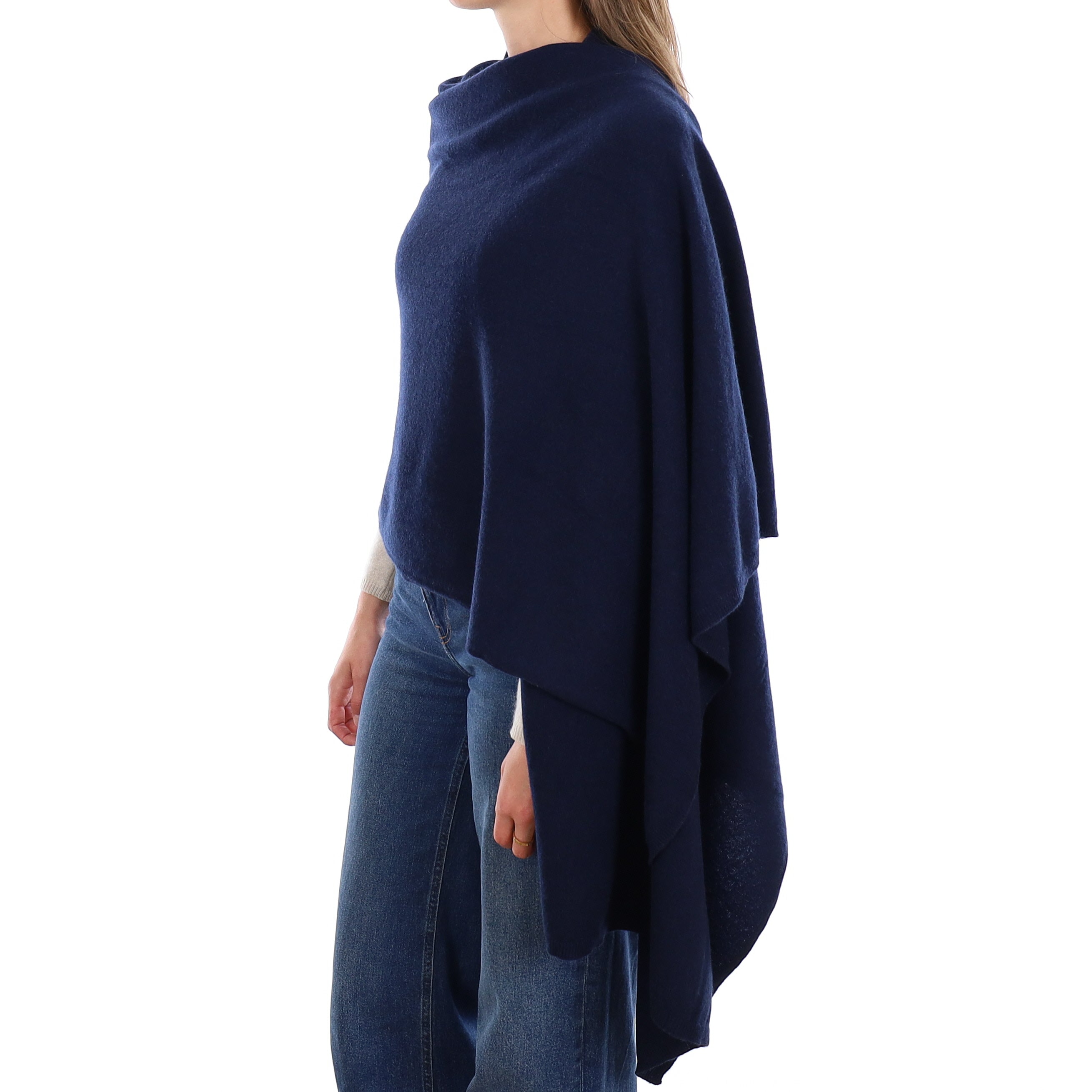Brand New Navy Recycled Cashmere Luxury Wrap