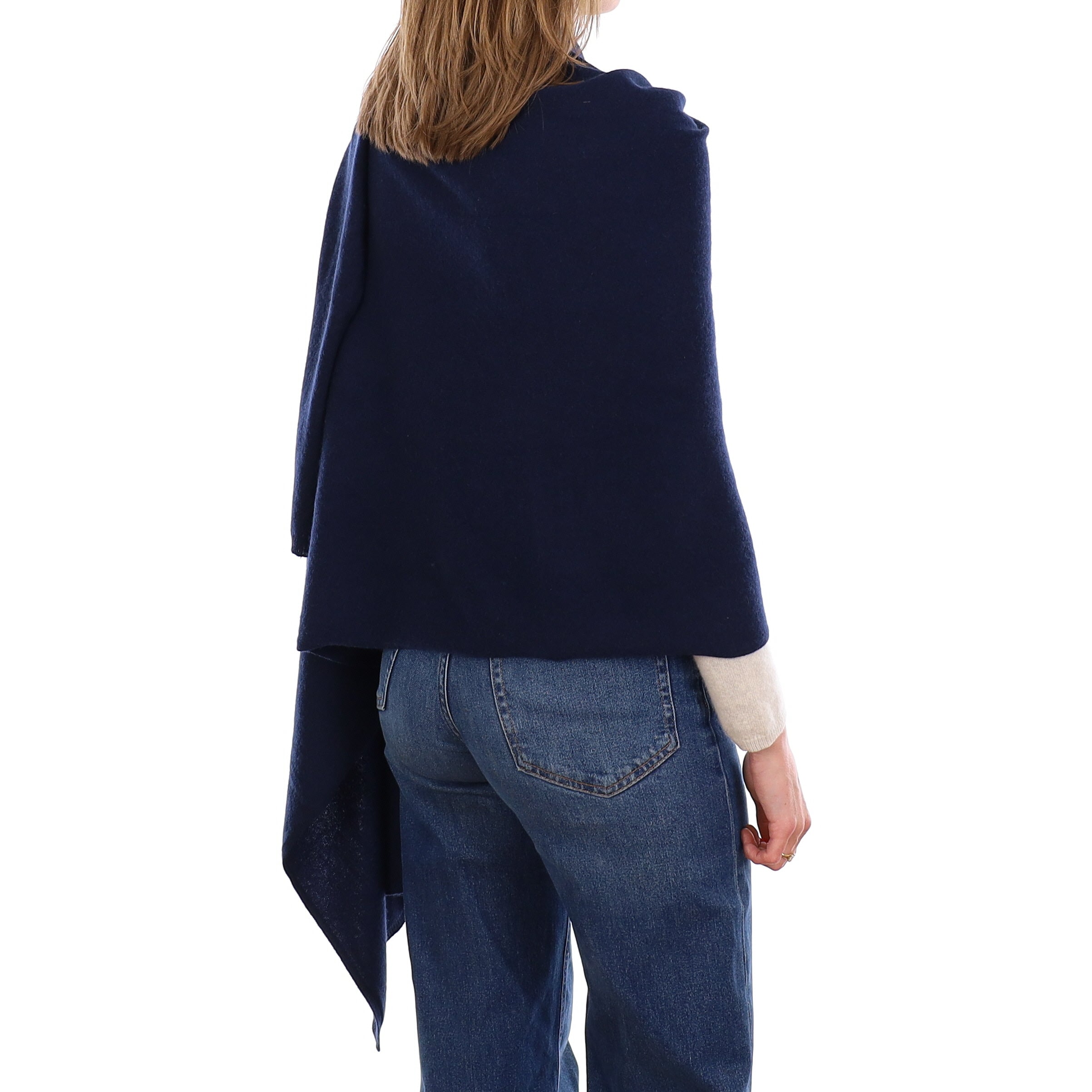 Brand New Navy Recycled Cashmere Luxury Wrap