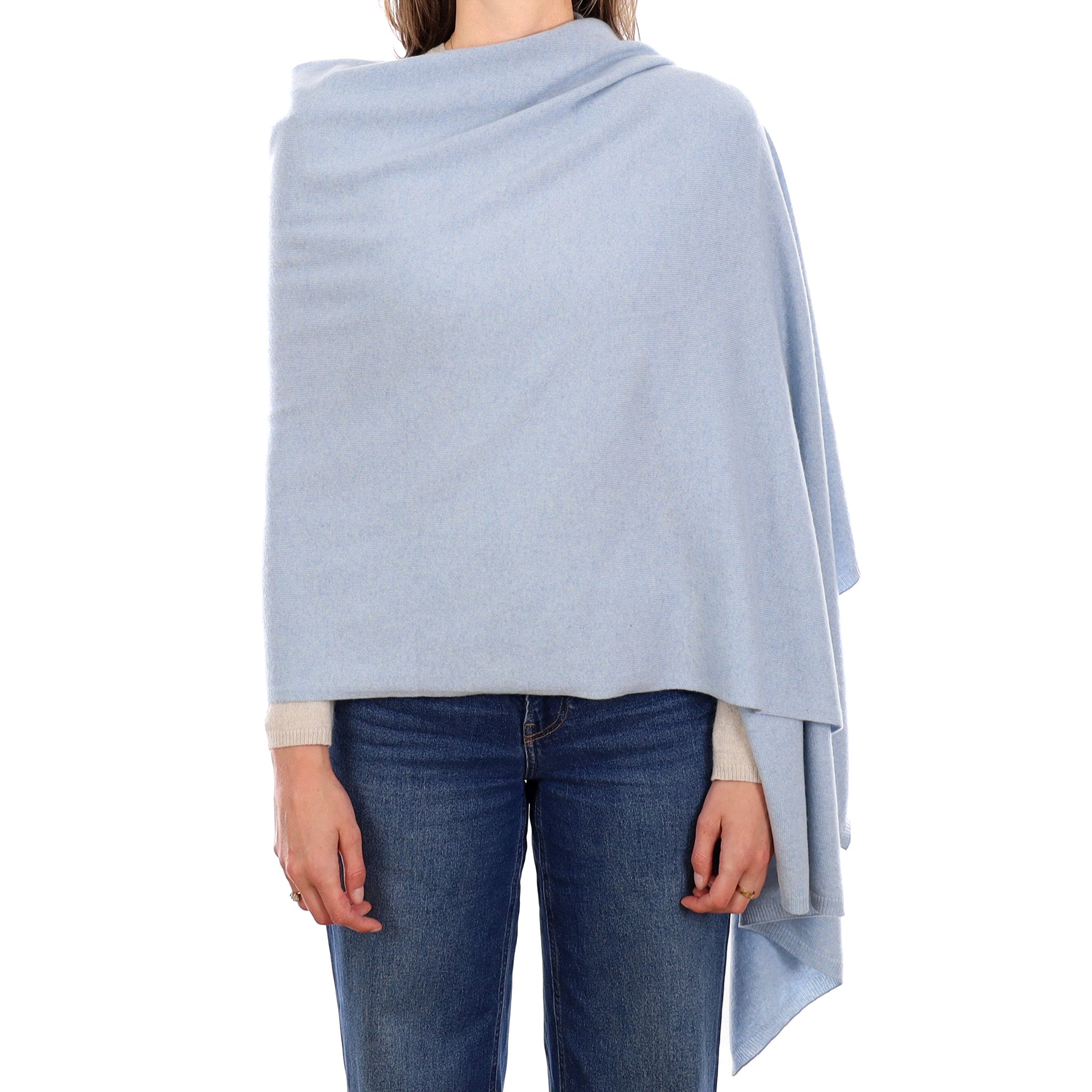 Brand New Baby Blue Recycled Cashmere Luxury Wrap
