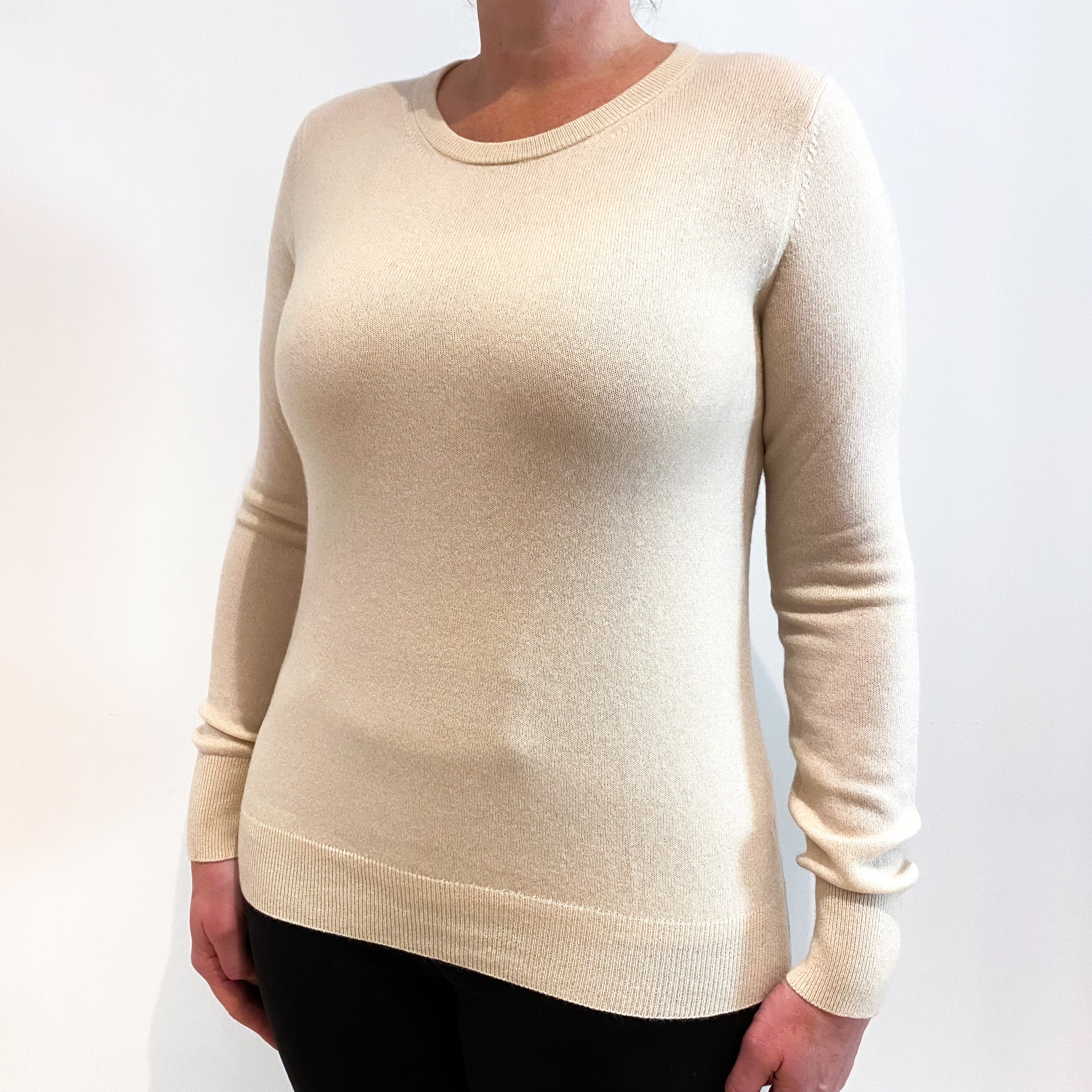 Cream Cashmere Crew Neck Jumper Large
