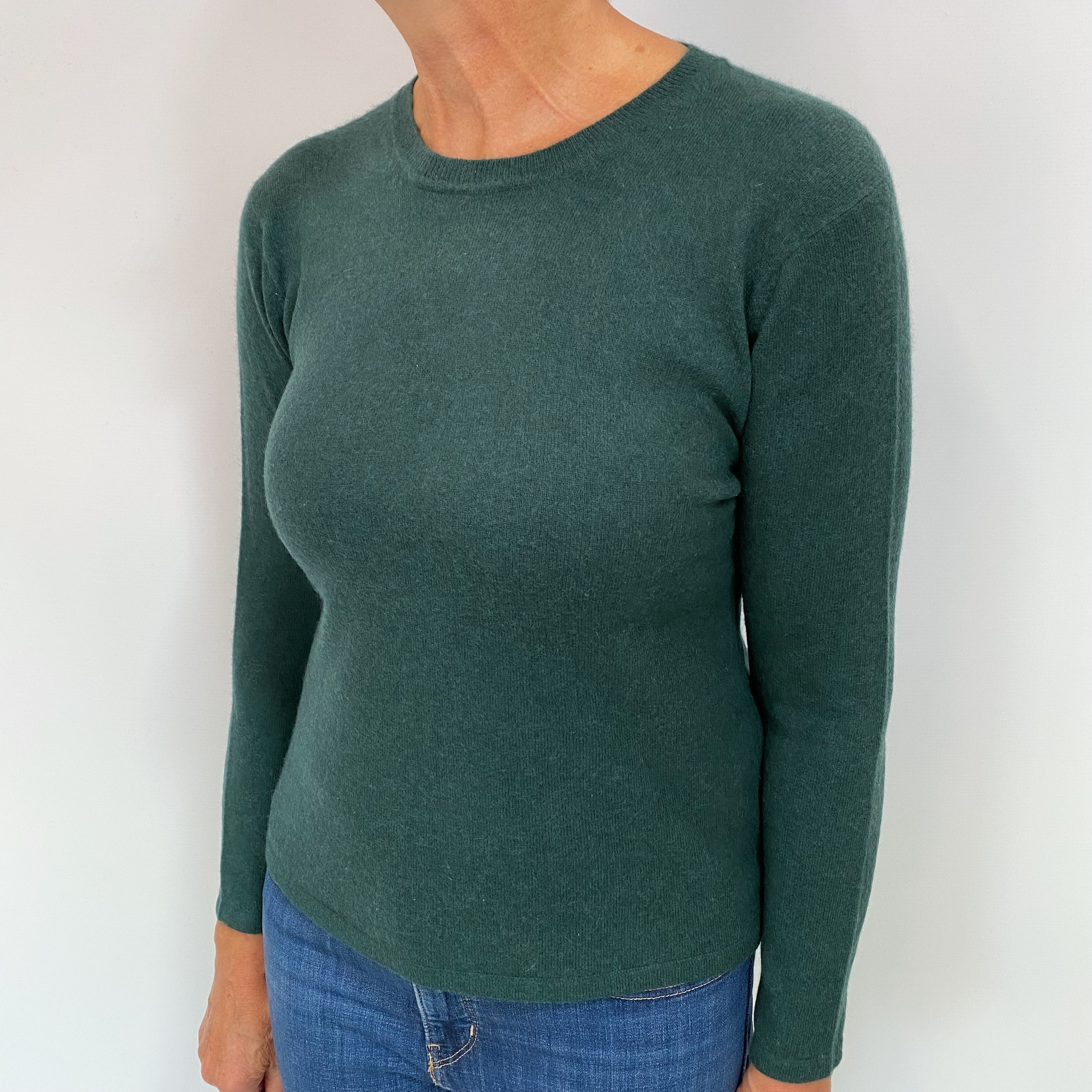 Forrest Green Cashmere Crew Neck Jumper Medium