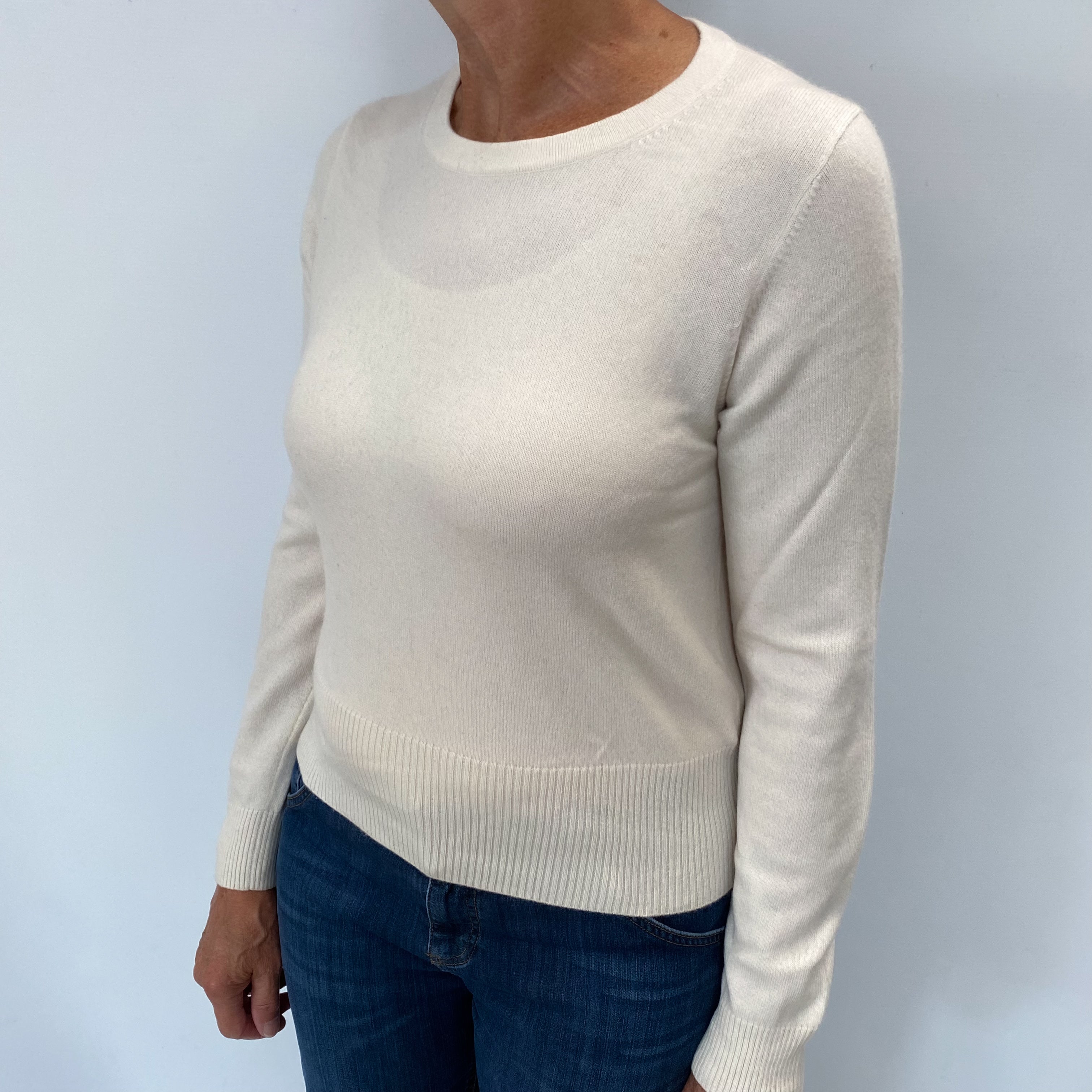 Cream Cashmere Crew Neck Jumper Medium
