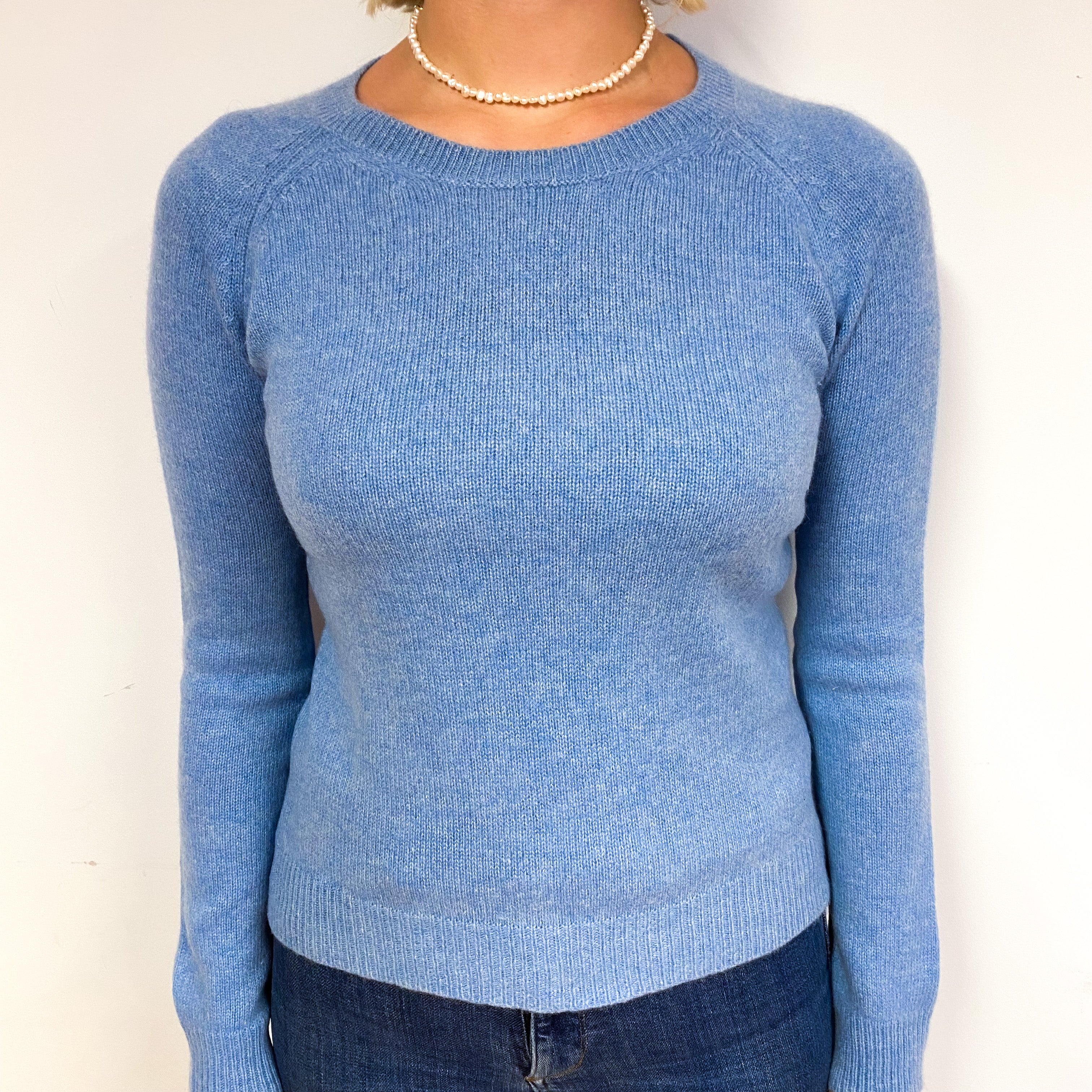 Sky Blue Cashmere Crew Neck Jumper Small