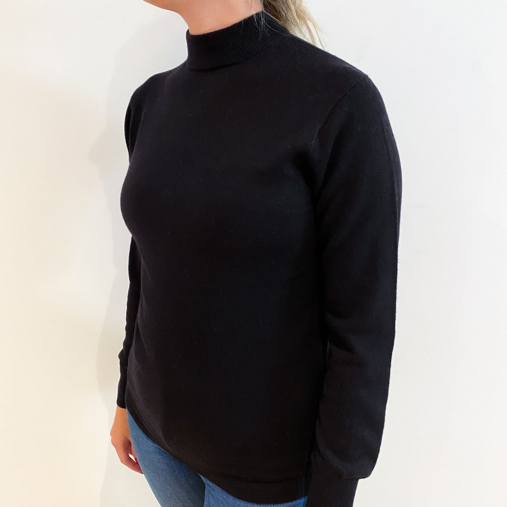 Black Cashmere Turtle Neck Jumper Small