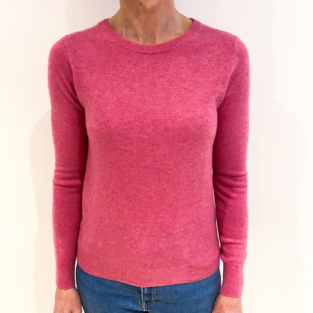 Lupin Pink Cashmere Crew Neck Jumper Small