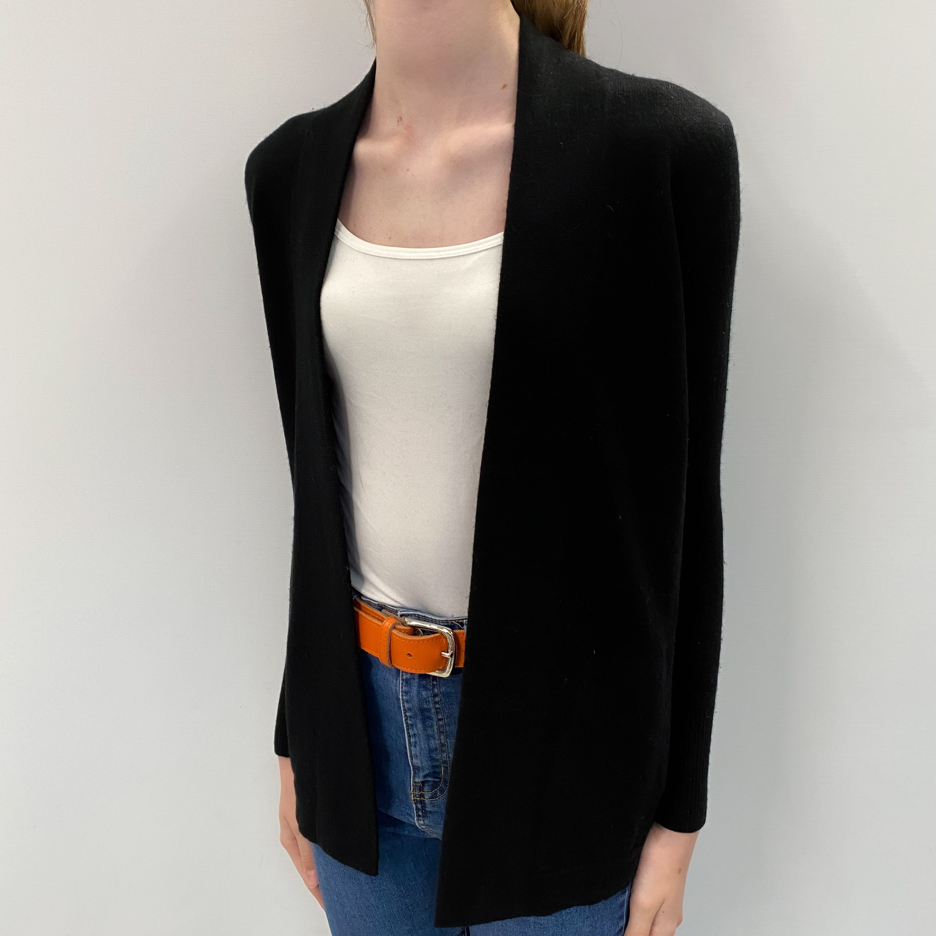 Black Cashmere Edge To Edge Cardigan Extra Small