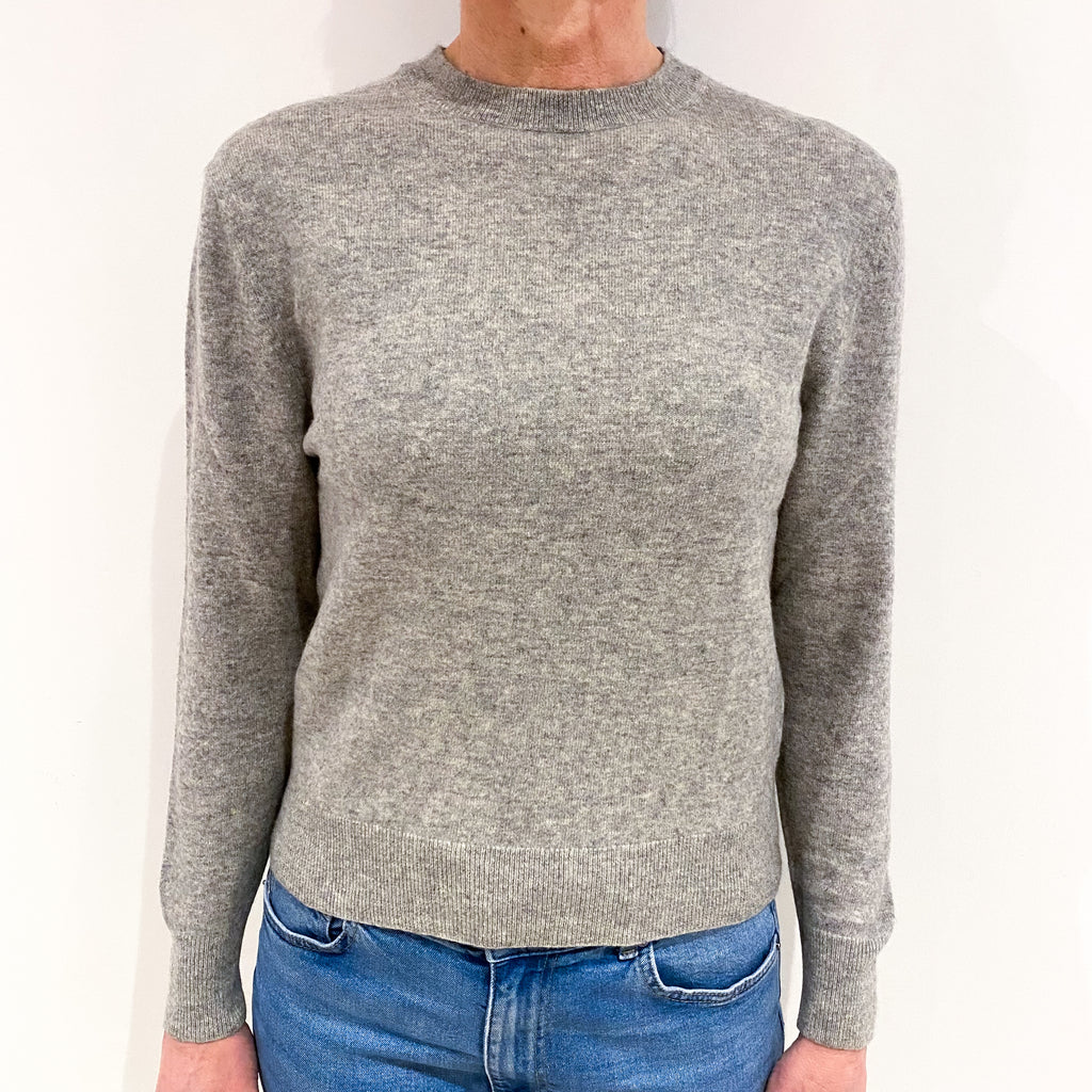 Smoke Grey Cashmere Crew Neck Jumper Small