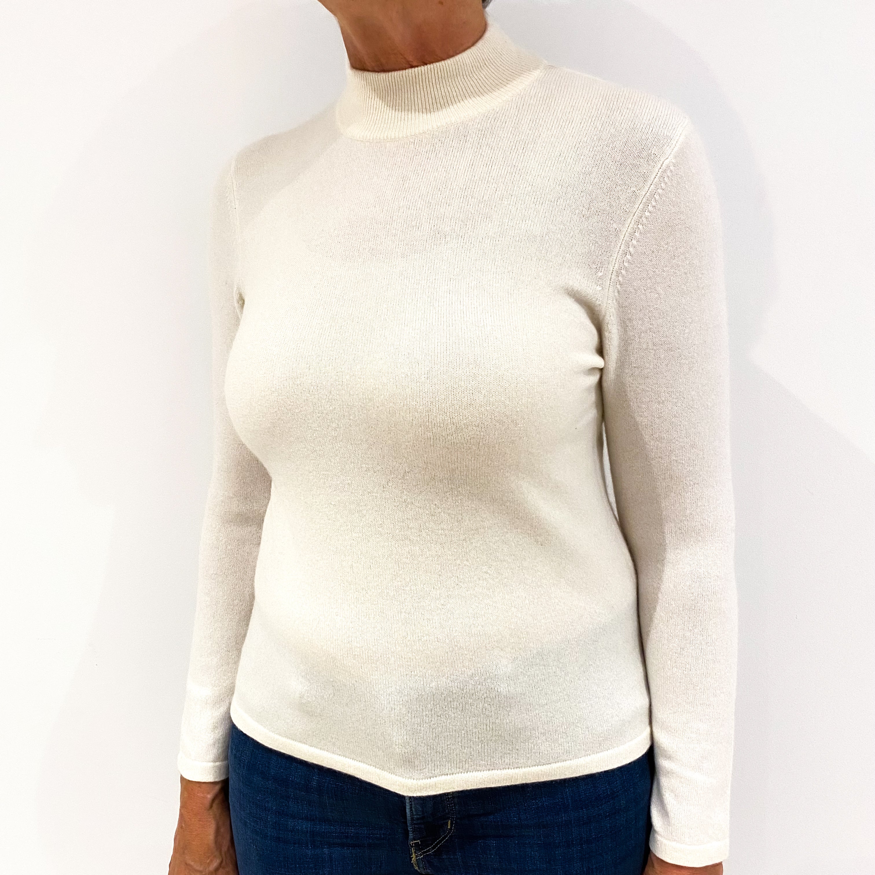 Cream Cashmere Turtle Neck Jumper Medium