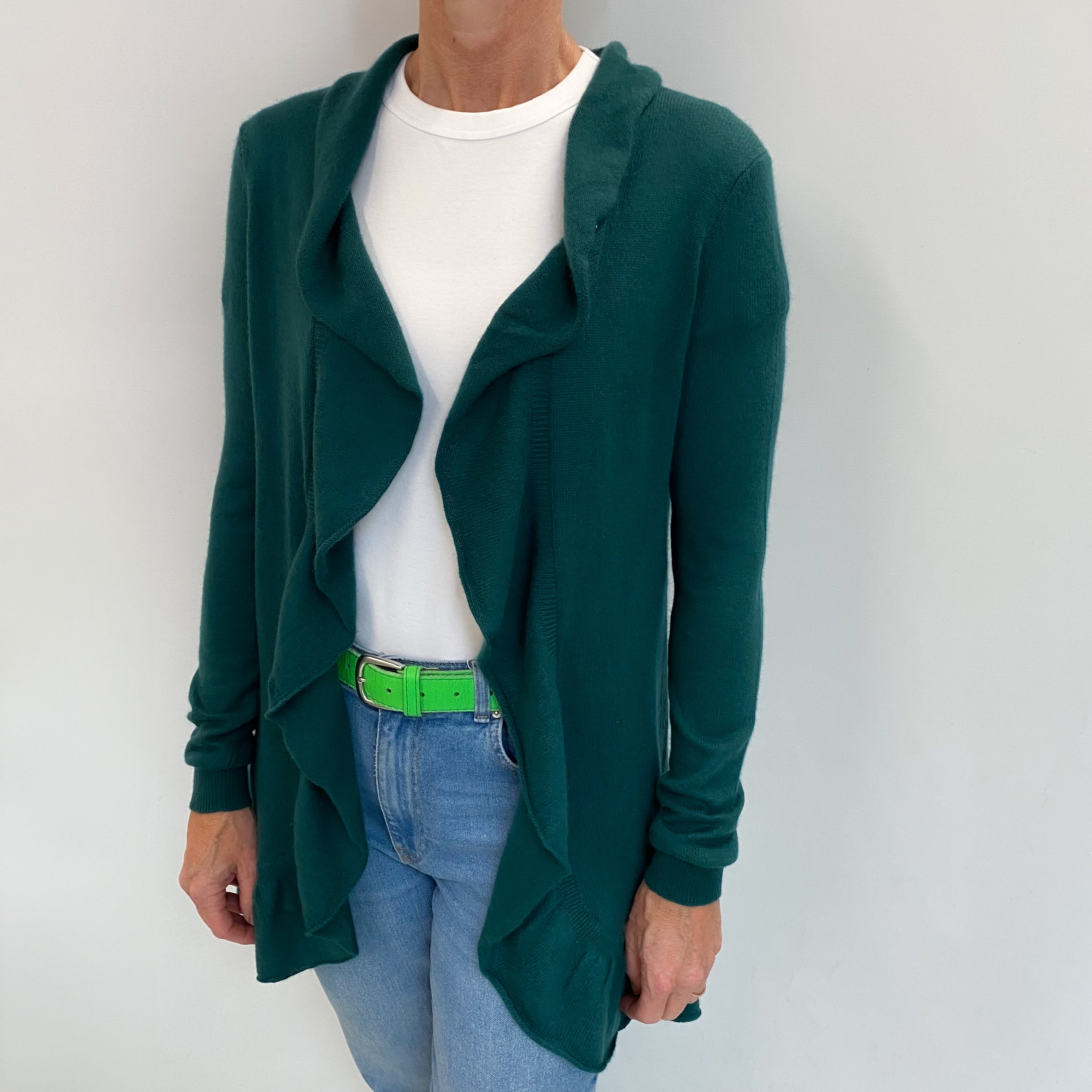 Lincoln Green Cashmere Edge To Edge Cardigan Small