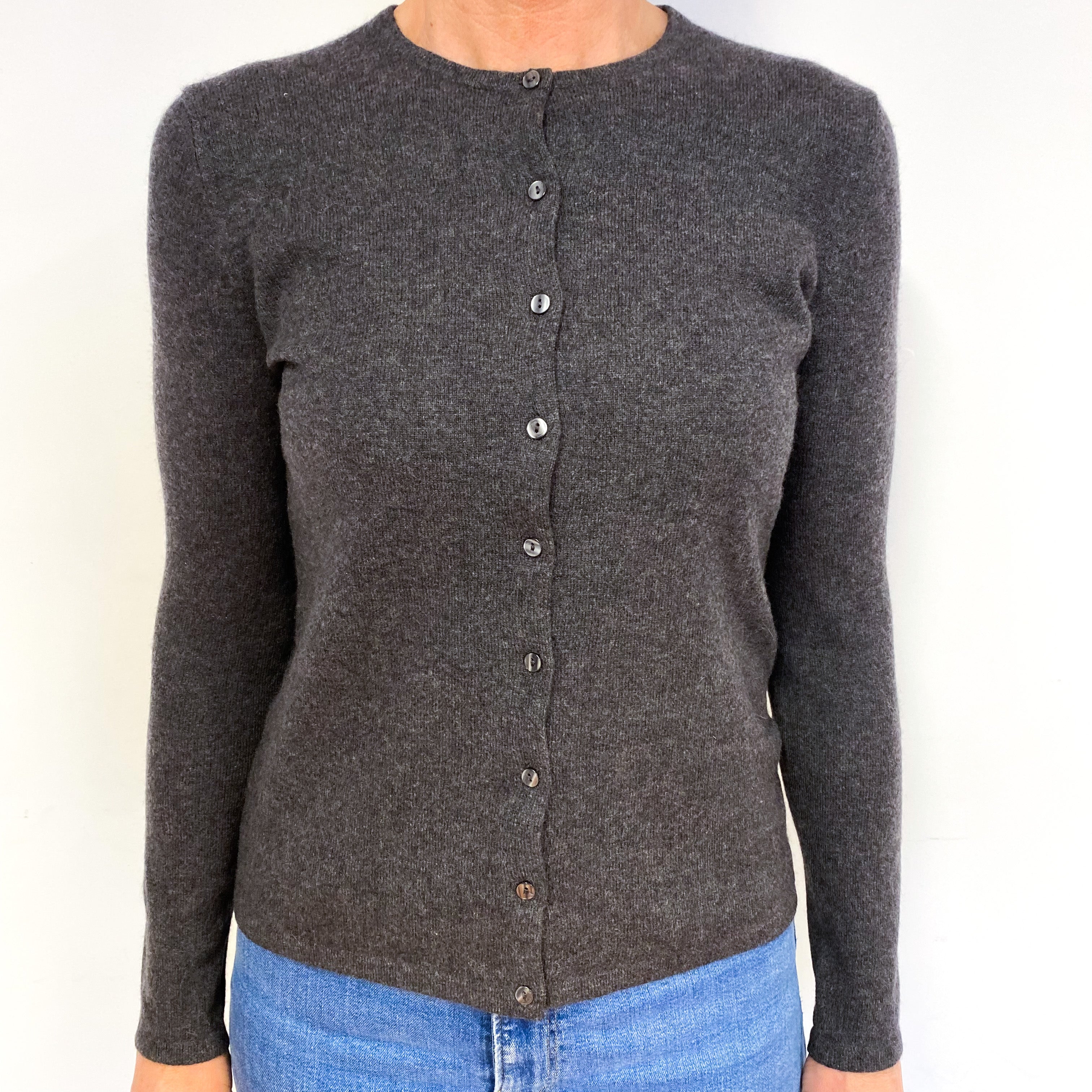 Slate Grey Cashmere Cardigan Medium