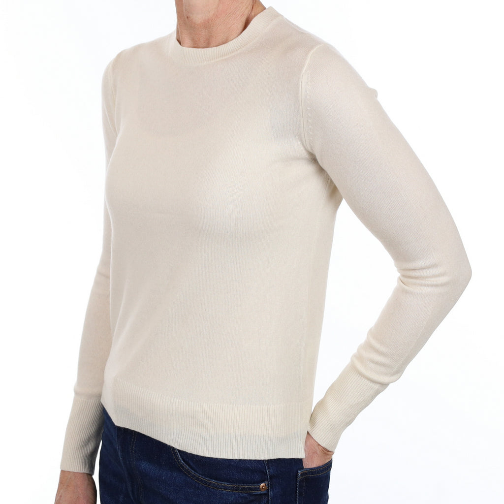 Cream Cashmere Crew Neck Jumper Small