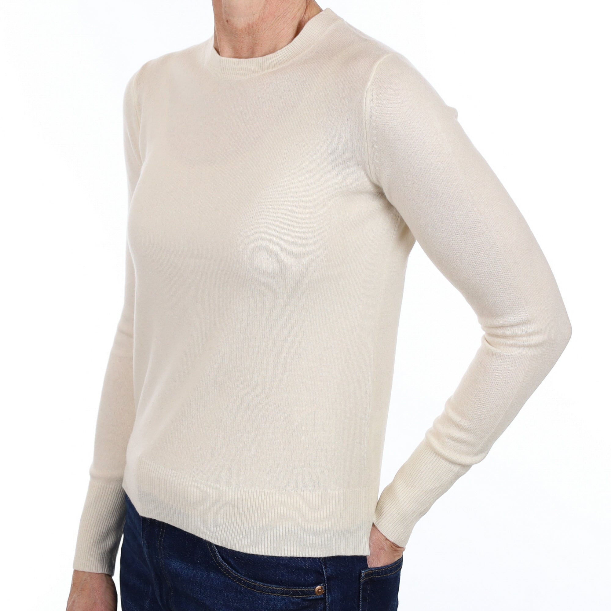 Cream Cashmere Crew Neck Jumper Small