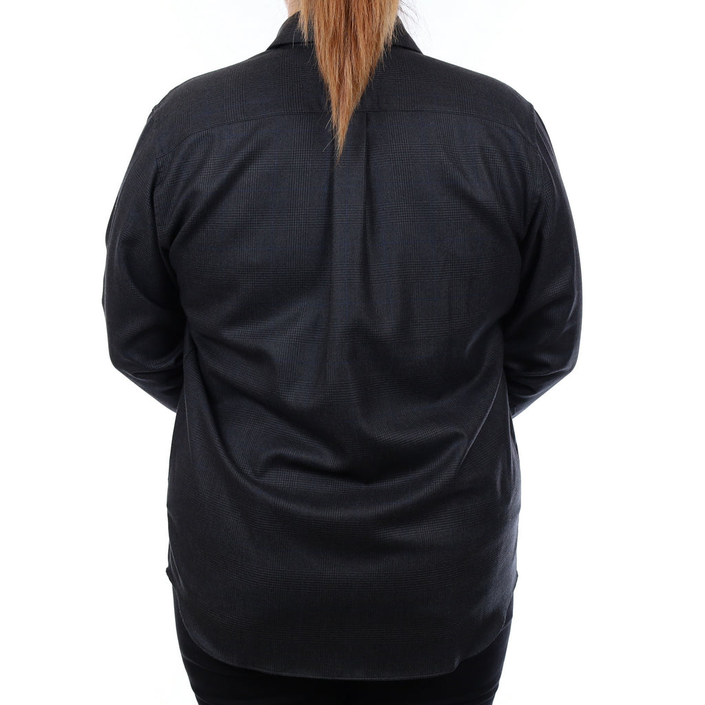 Brand New Hermès Dark Charcoal Prince Of Wales Check Shirt UK 18