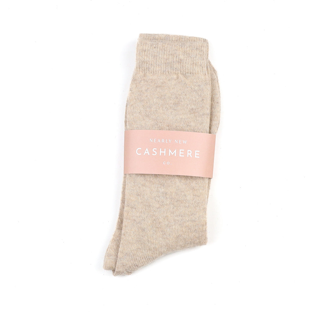 Men's Brand New Scottish Fawn Marl Cashmere Every Day Socks