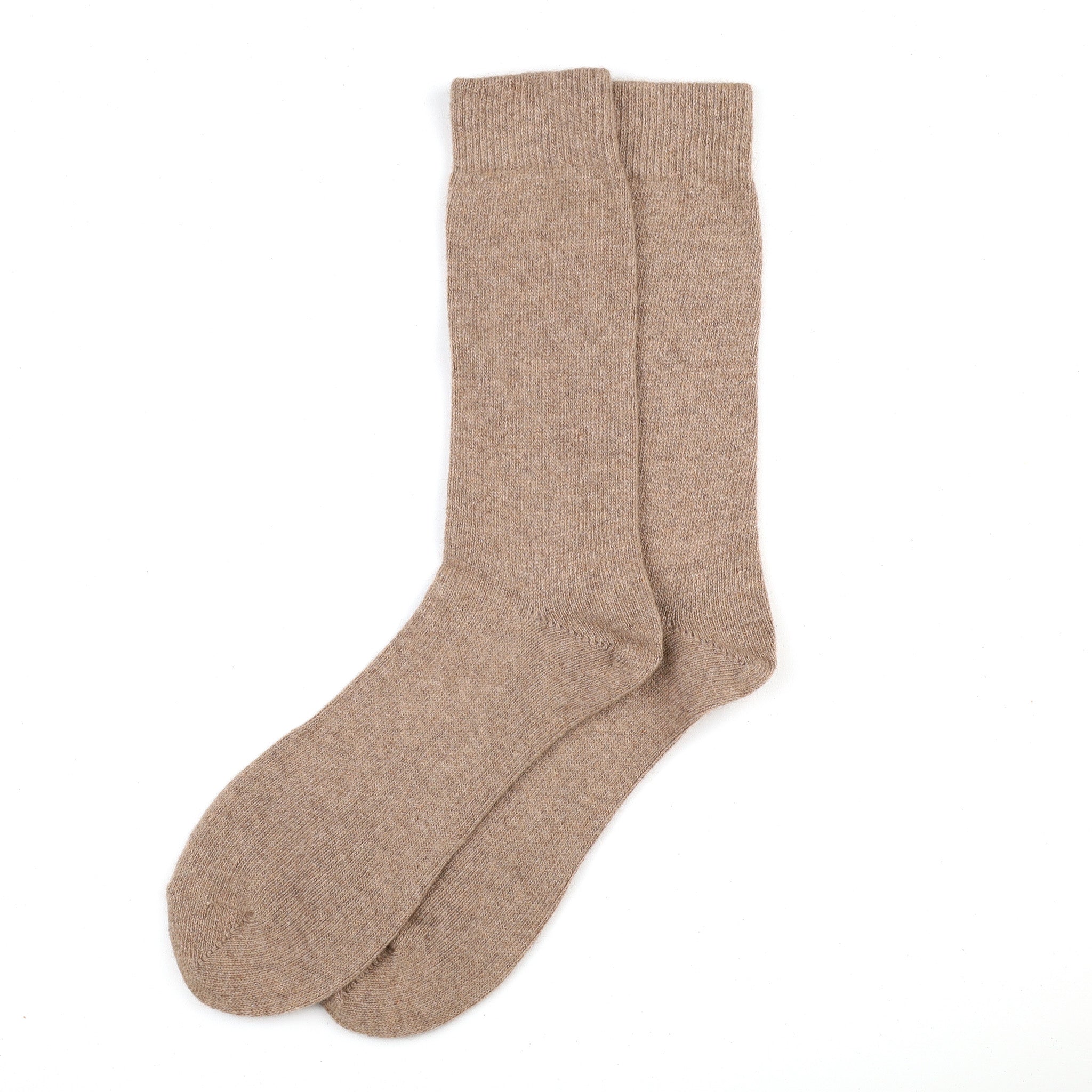 Men's Brand New Scottish Taupe Brown Cashmere Every Day Socks