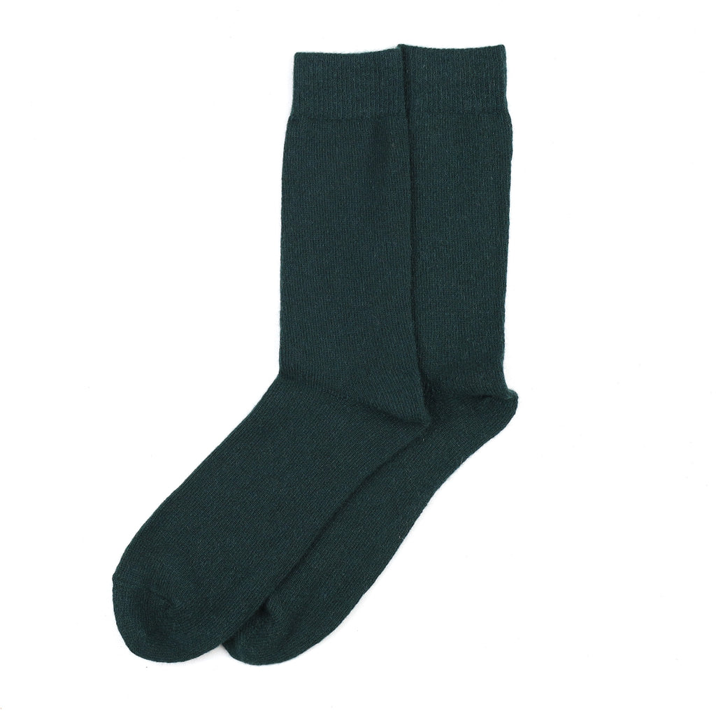 Men's Brand New Scottish Dark Forest Green Cashmere Every Day Socks