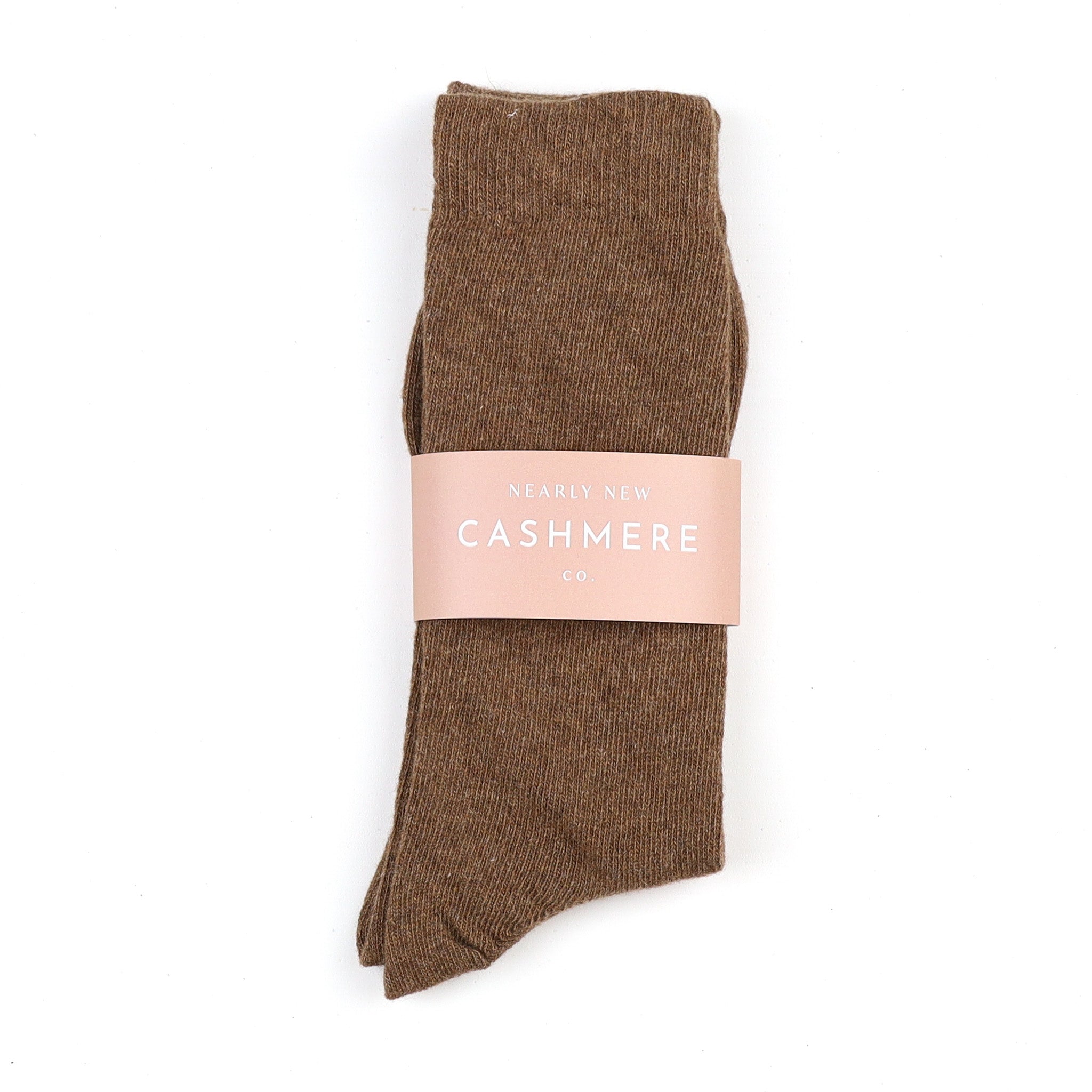 Men's Brand New Scottish Nutmeg Brown Cashmere Every Day Socks