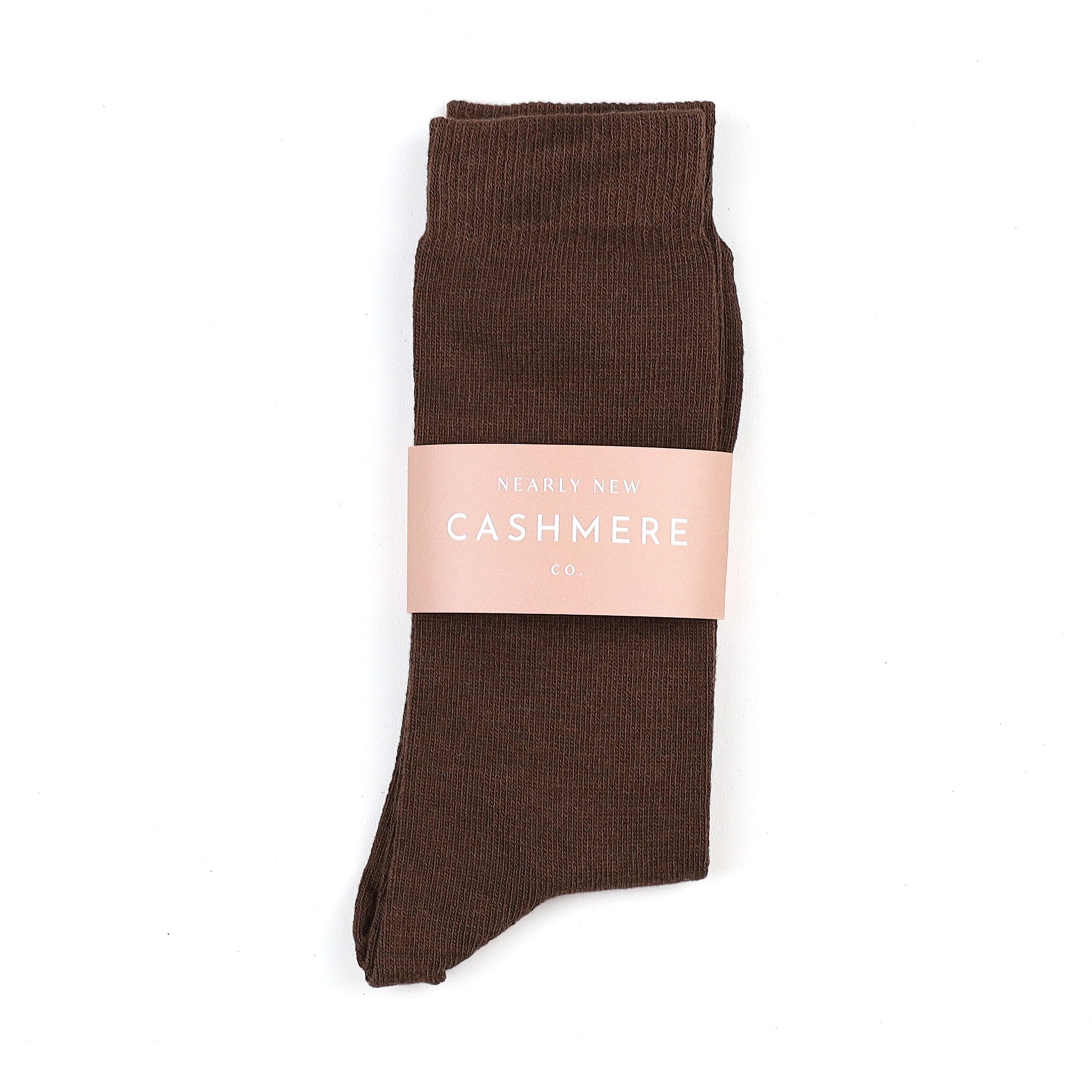 Men's Brand New Scottish Chocolate Brown Cashmere Every Day Socks
