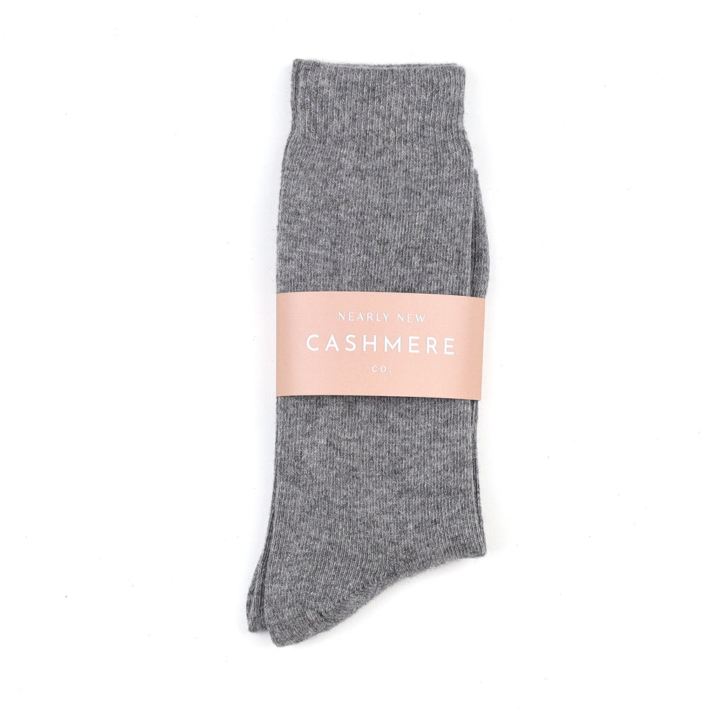 Men's Brand New Scottish Ash Grey Cashmere Every Day Socks