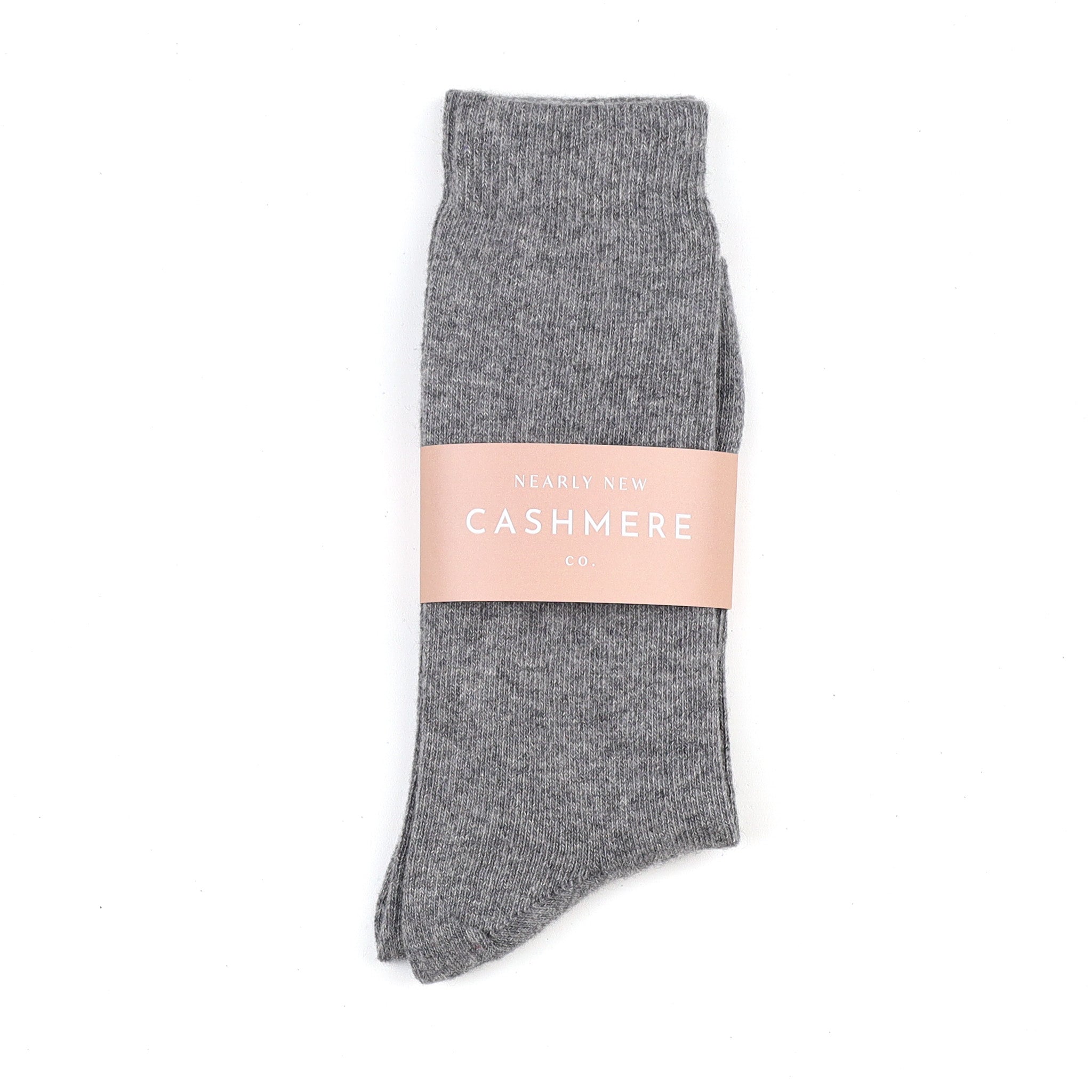 Men's Brand New Scottish Ash Grey Cashmere Every Day Socks