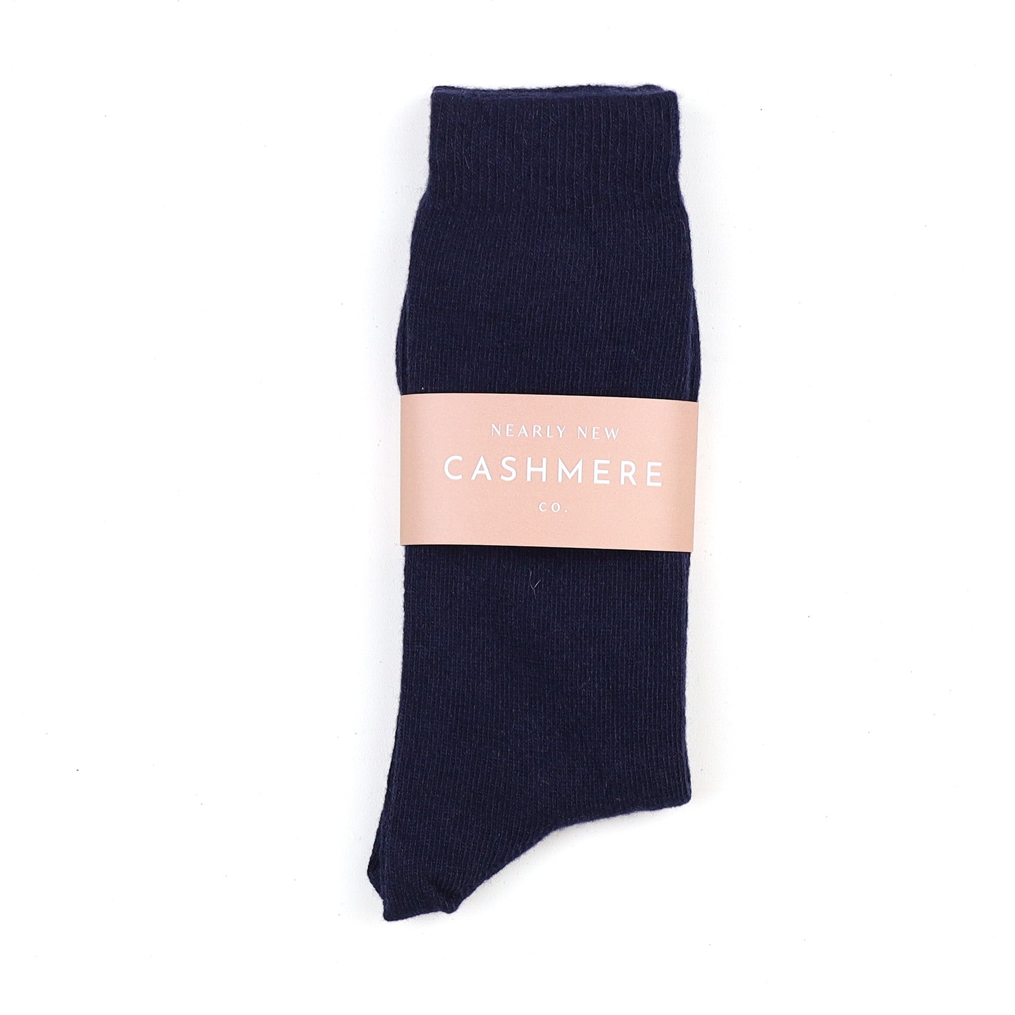 Men's Brand New Scottish Navy Blue Cashmere Every Day Socks