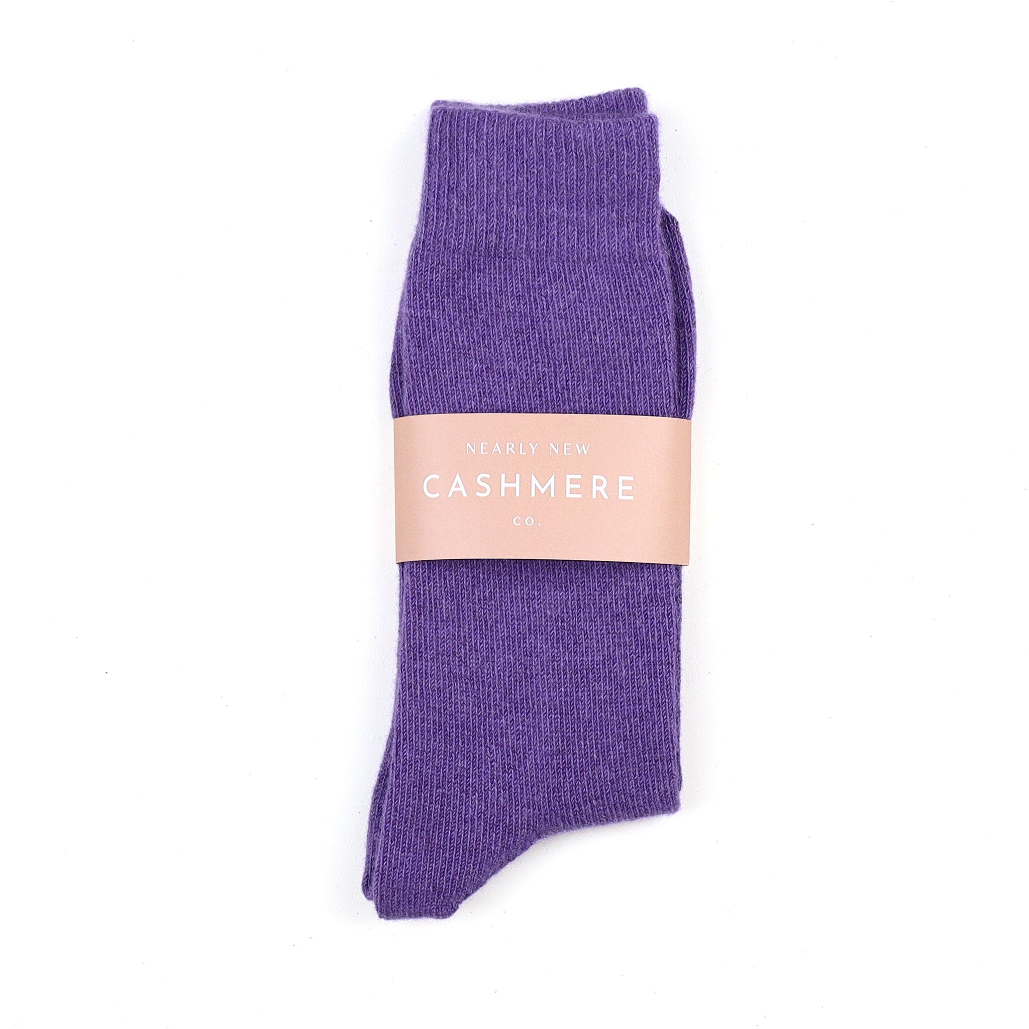 Men's Brand New Scottish Amethyst Purple Cashmere Every Day Socks