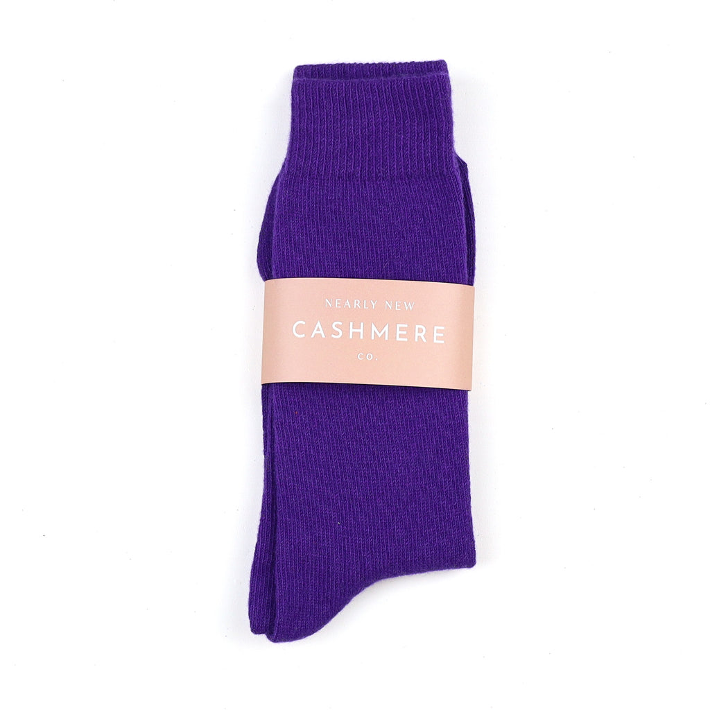 Men's Brand New Scottish Electric Purple Cashmere Every Day Socks
