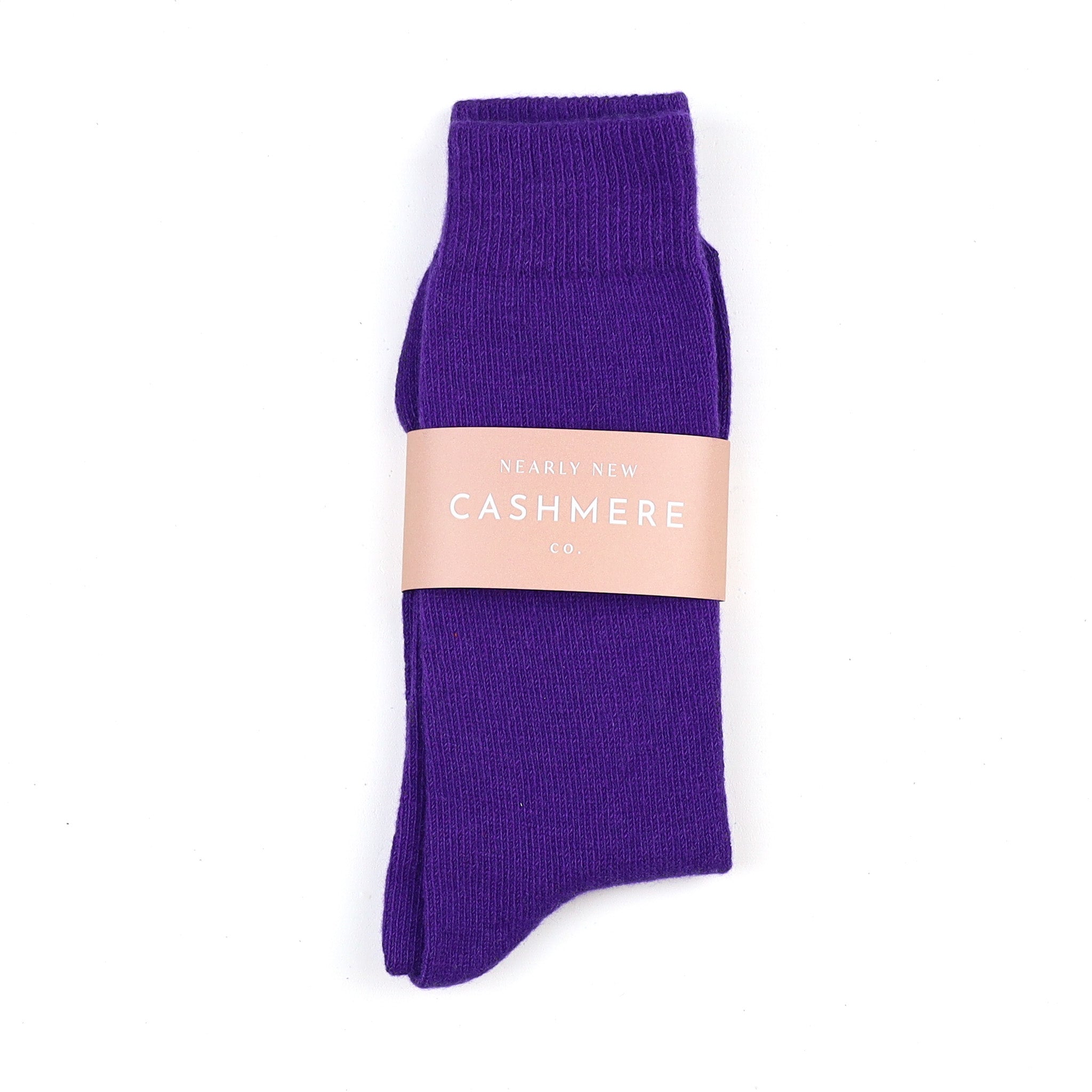 Men's Brand New Scottish Electric Purple Cashmere Every Day Socks