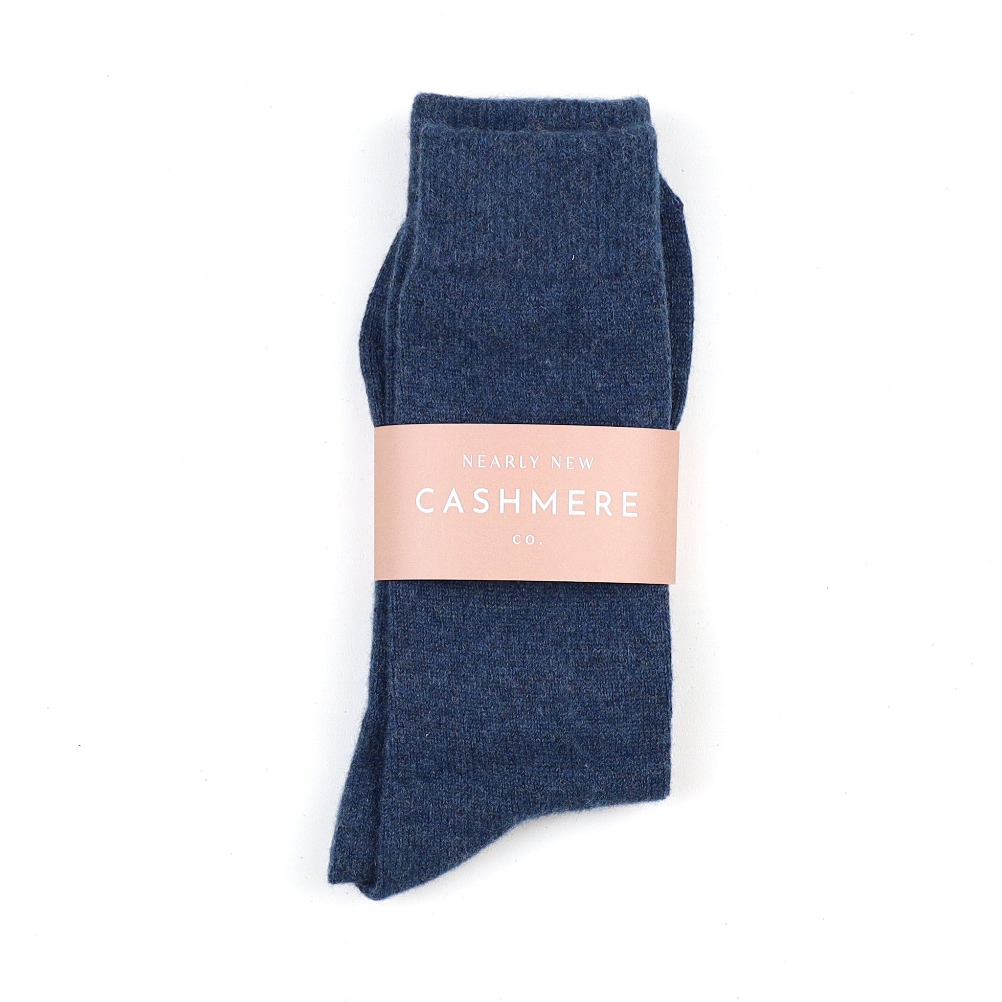 Men's Brand New Scottish Naval Blue Cashmere Every Day Socks