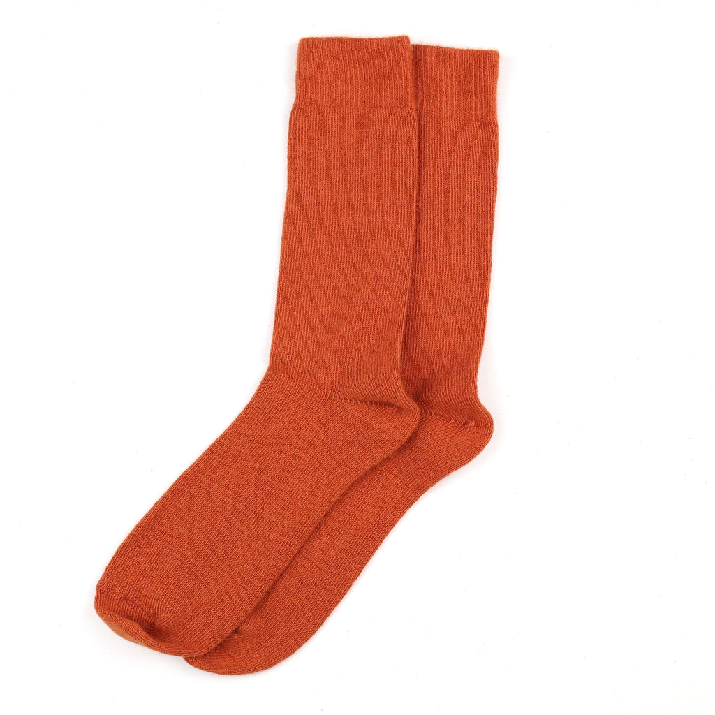 Men's Brand New Scottish Burnt Orange Cashmere Every Day Socks
