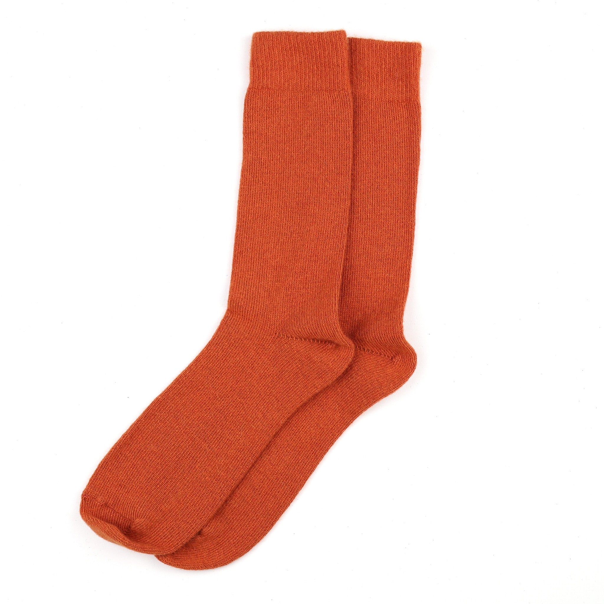 Men's Brand New Scottish Burnt Orange Cashmere Every Day Socks