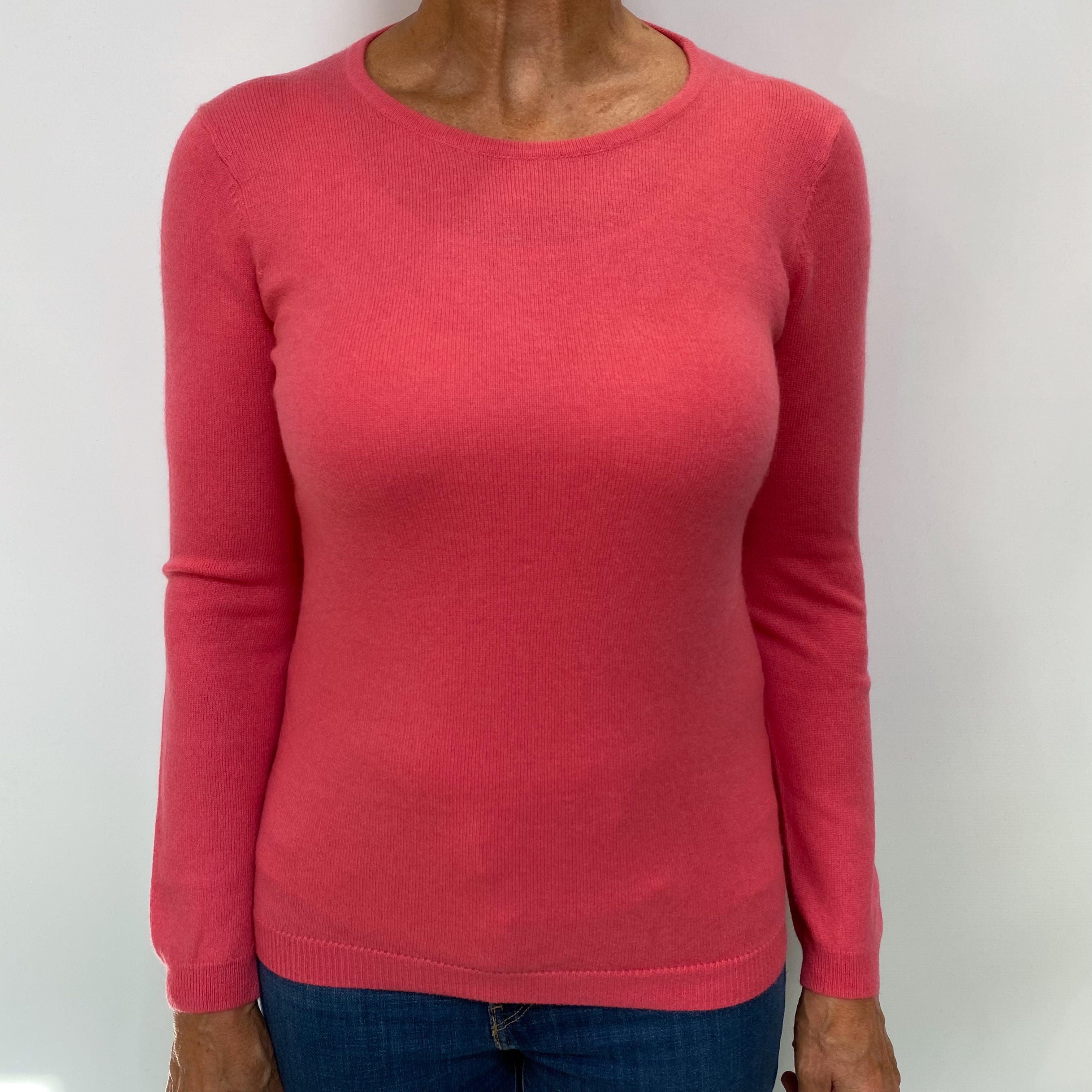 Bubblegum Pink Cashmere Crew Neck Jumper Medium