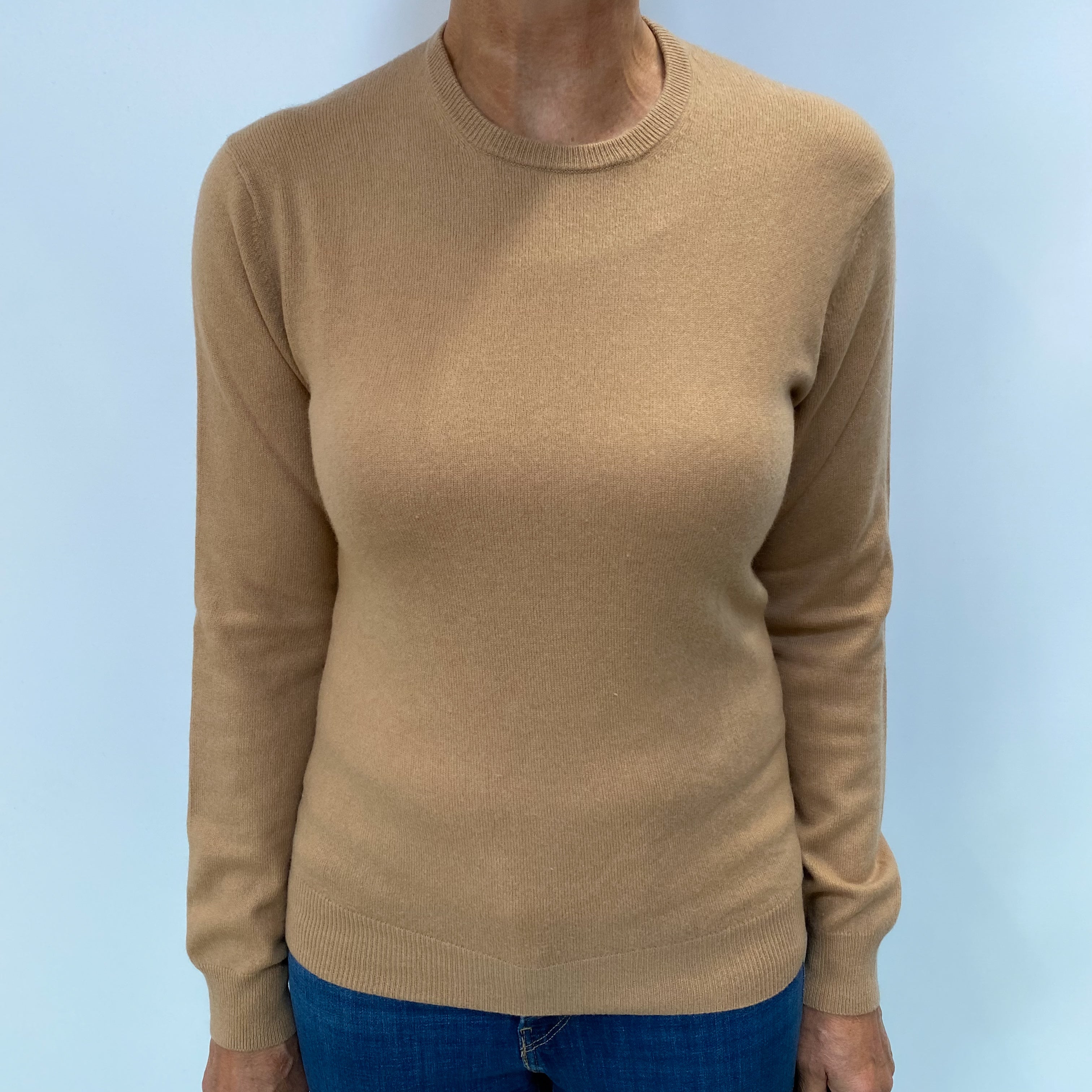 Butterscotch Brown Cashmere Crew Neck Jumper Medium