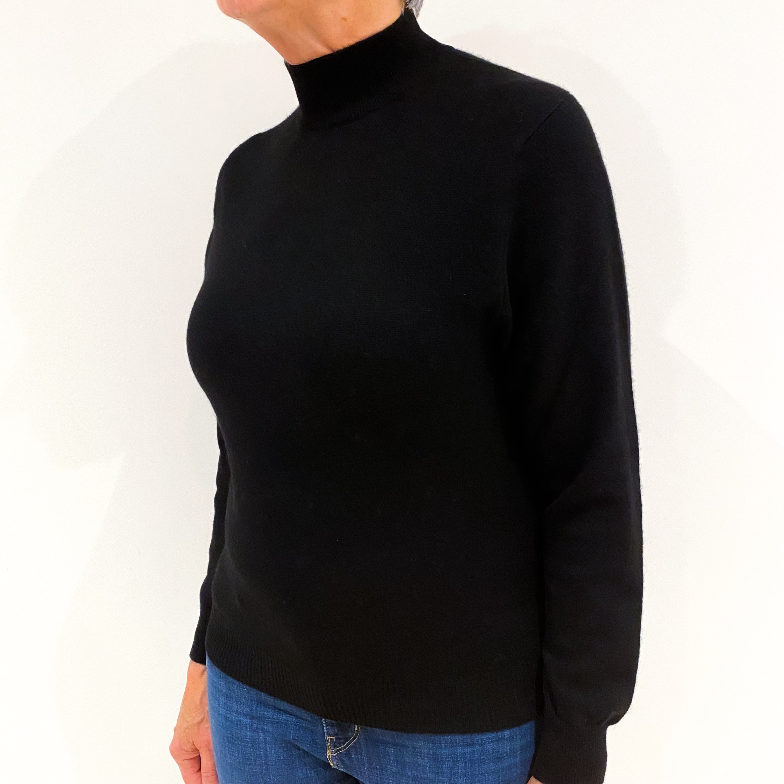 Black Cashmere Turtle Neck Jumper Medium
