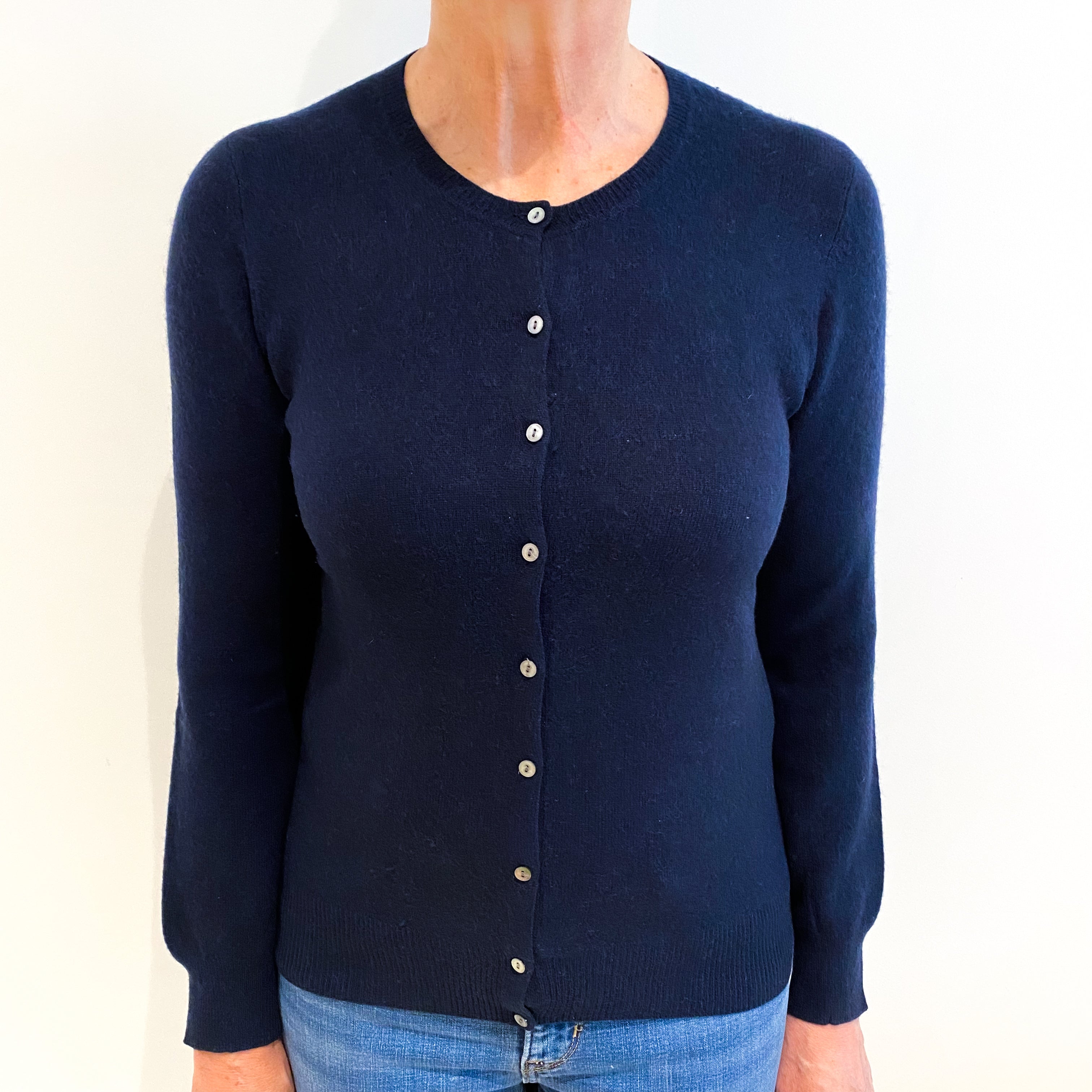 Navy Blue Cashmere Cardigan Medium