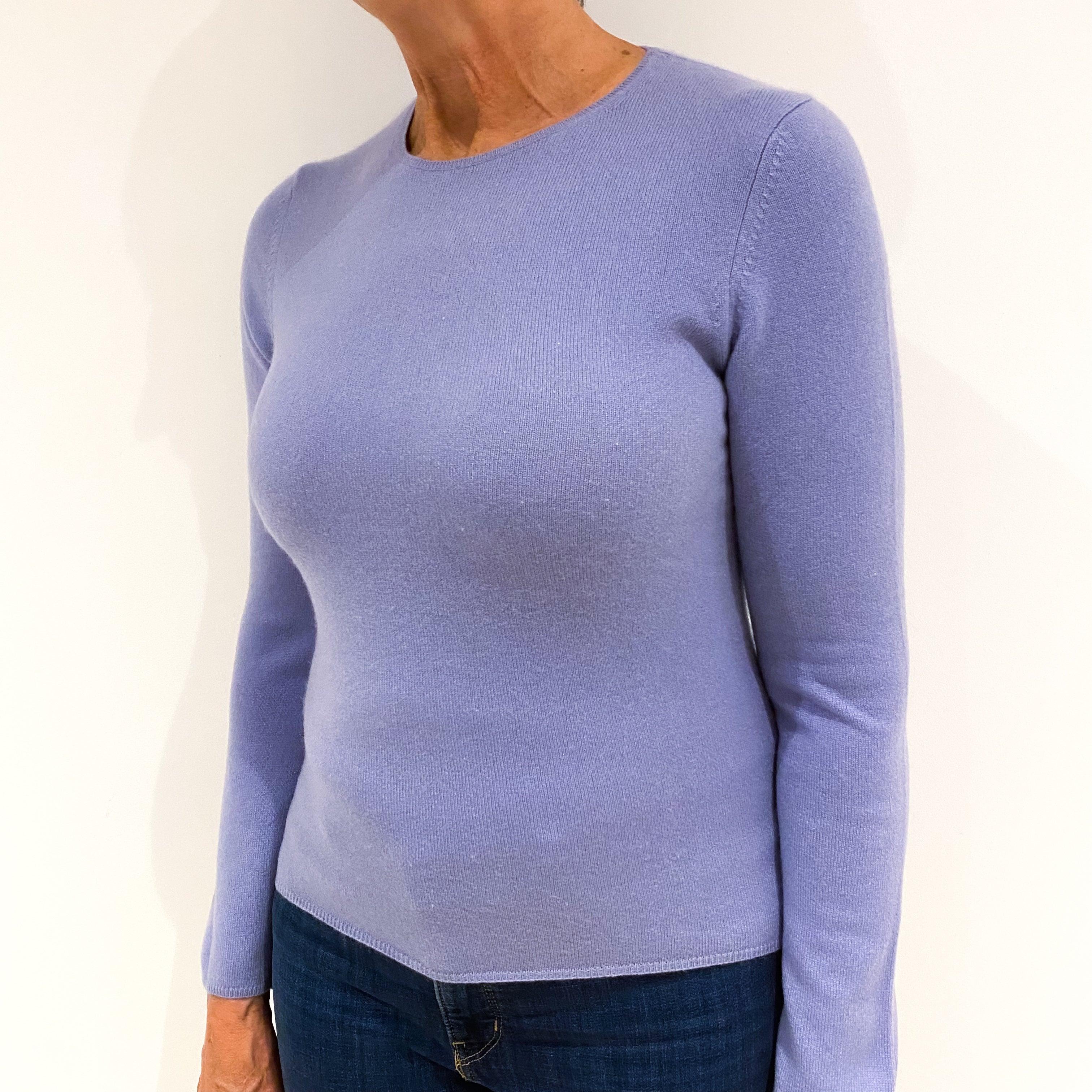 Pale Lavender Purple Cashmere Crew Neck Jumper Medium