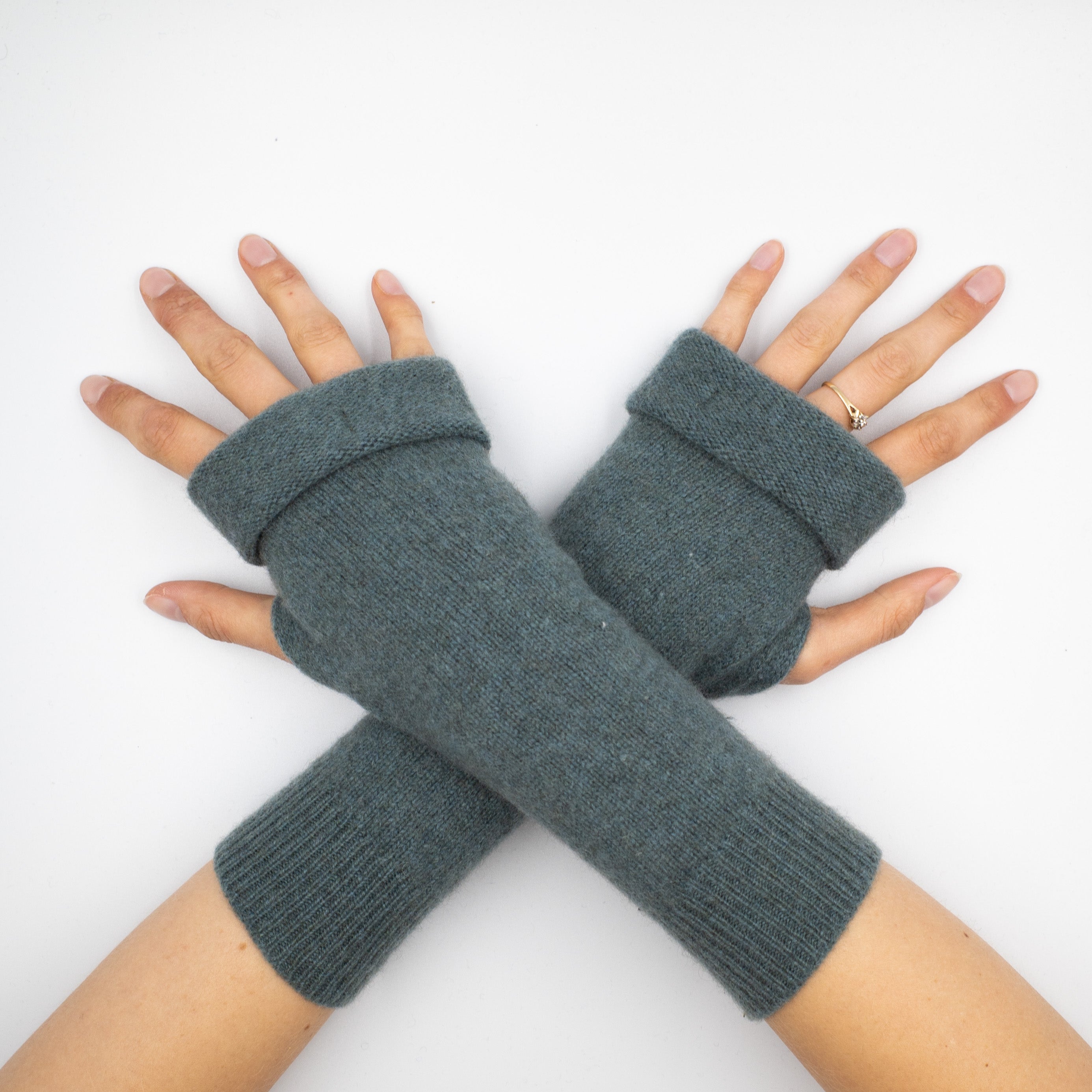 Spruce Green Fingerless Gloves