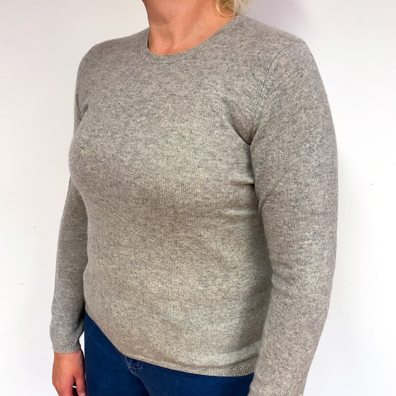 Smoke Grey Cashmere Crew Neck Jumper Large