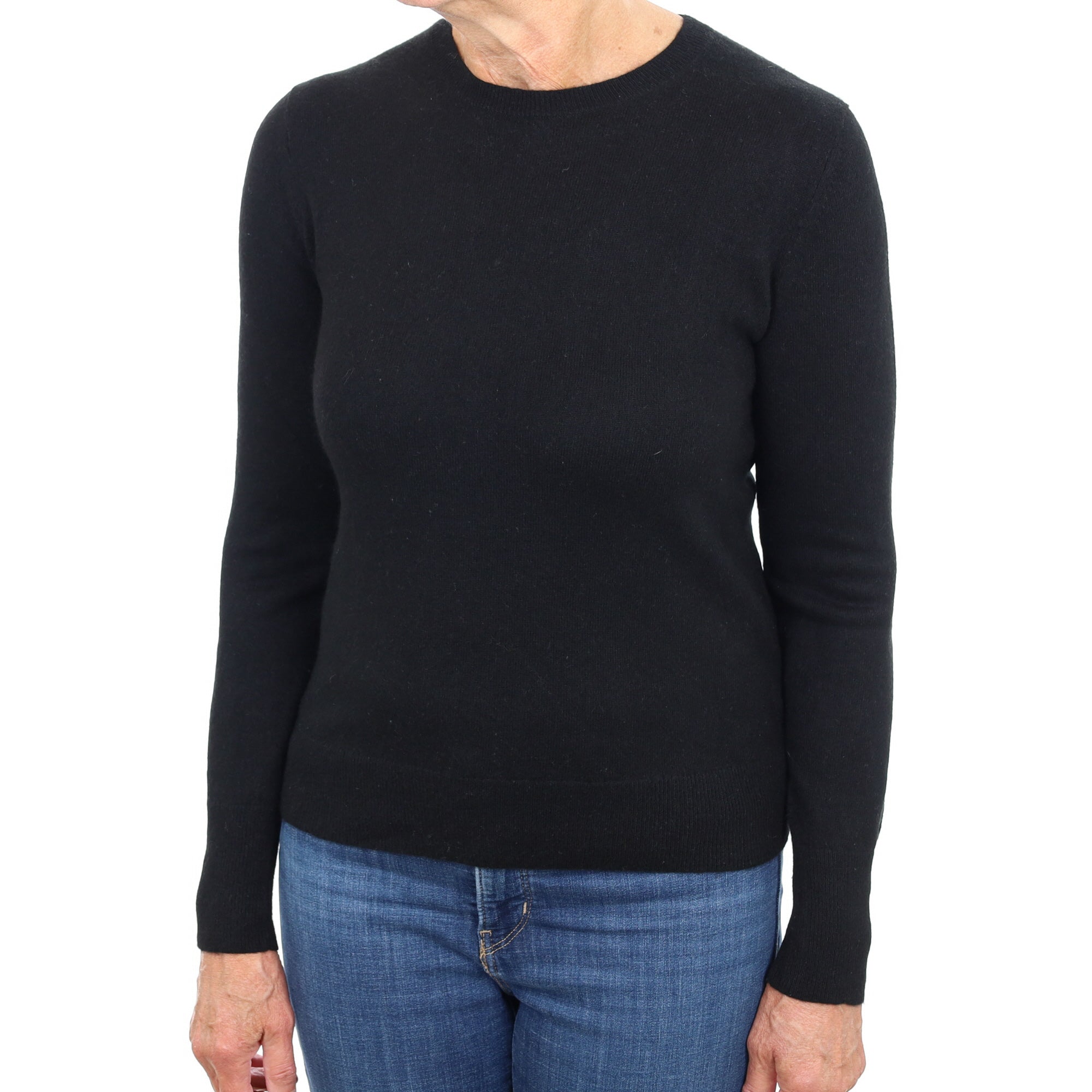 Black Cashmere Crew Neck Jumper Medium