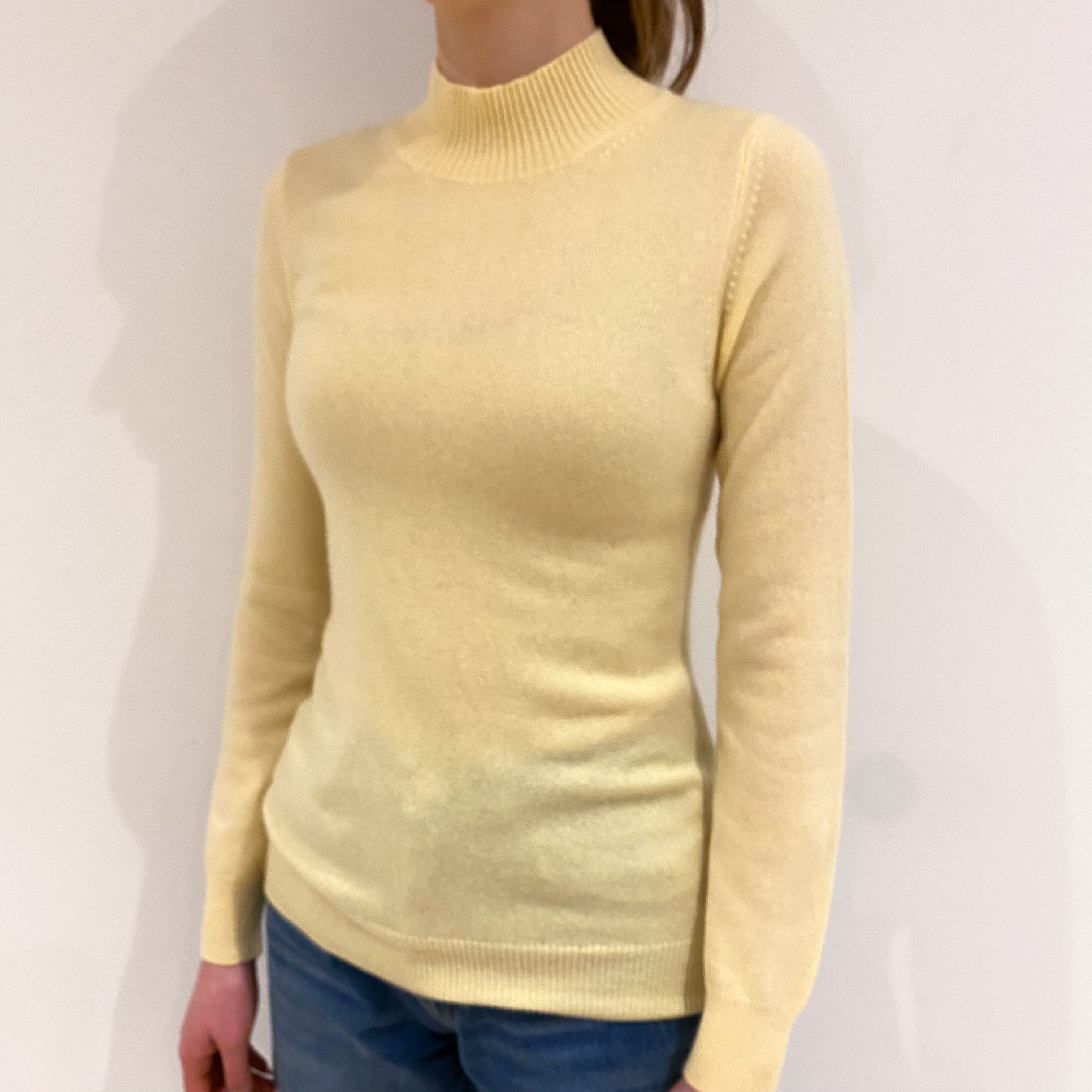 Primrose Yellow Cashmere Turtle Neck Jumper Extra Small