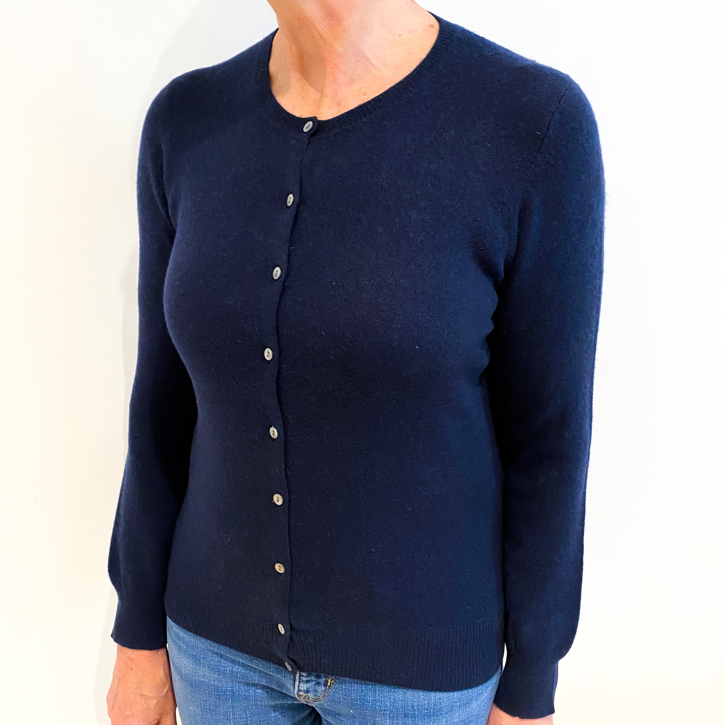 Navy Blue Cashmere Cardigan Medium