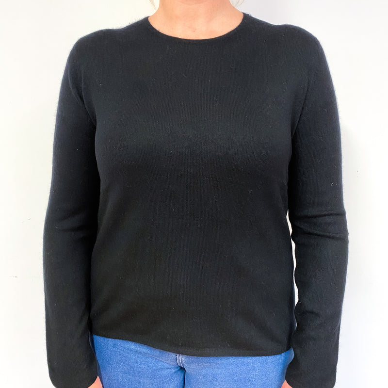 Black Cashmere Crew Neck Jumper Large