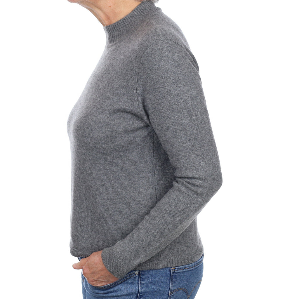 Ash Grey Cashmere Turtle Neck Jumper Medium