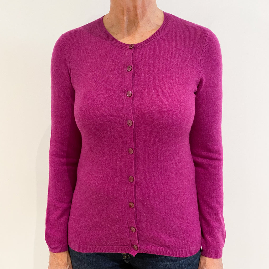 Magenta Purple Cashmere Cardigan Medium
