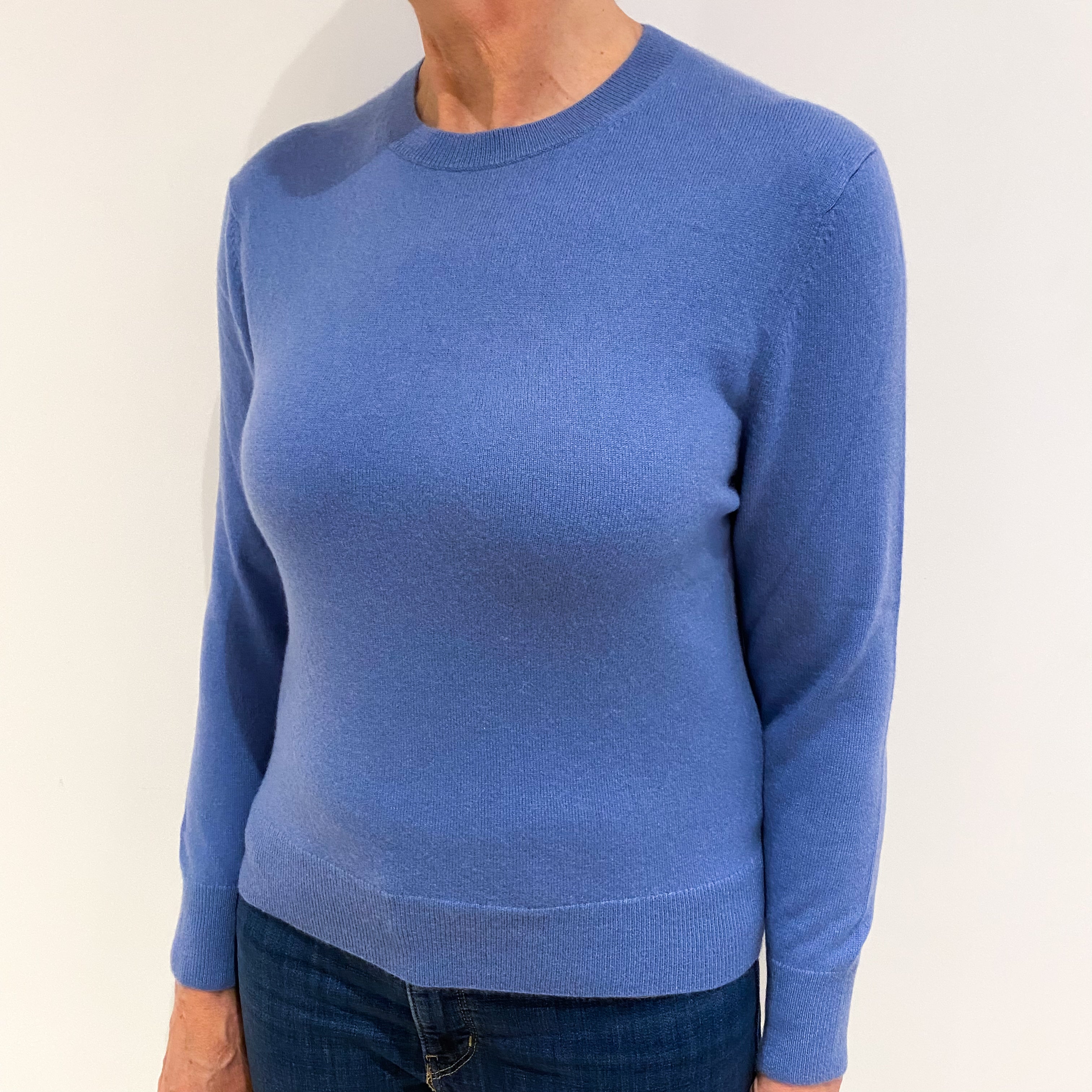 Admiral Blue Cashmere Crew Neck Jumper Medium