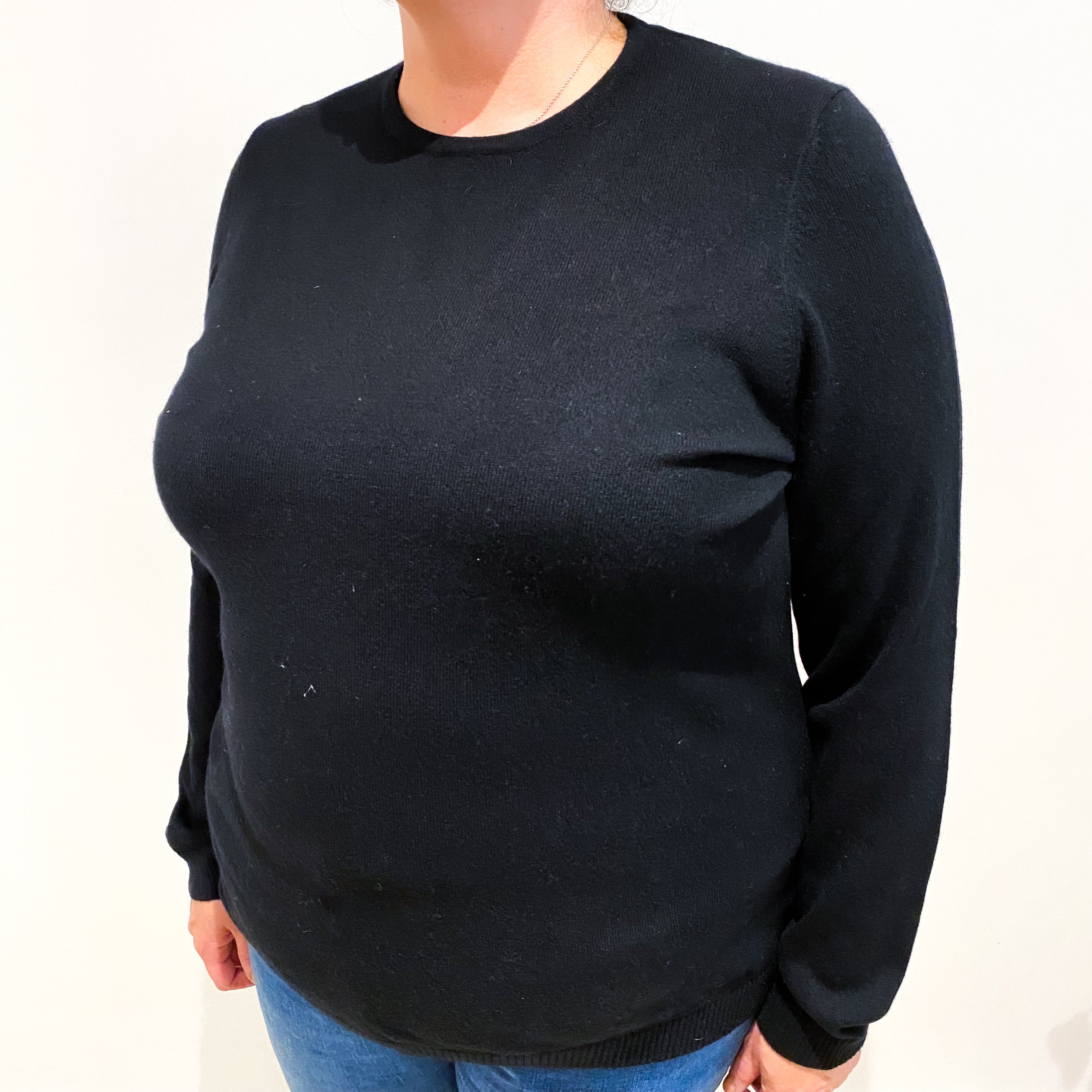 Black Cashmere Crew Neck Jumper Extra Extra Large