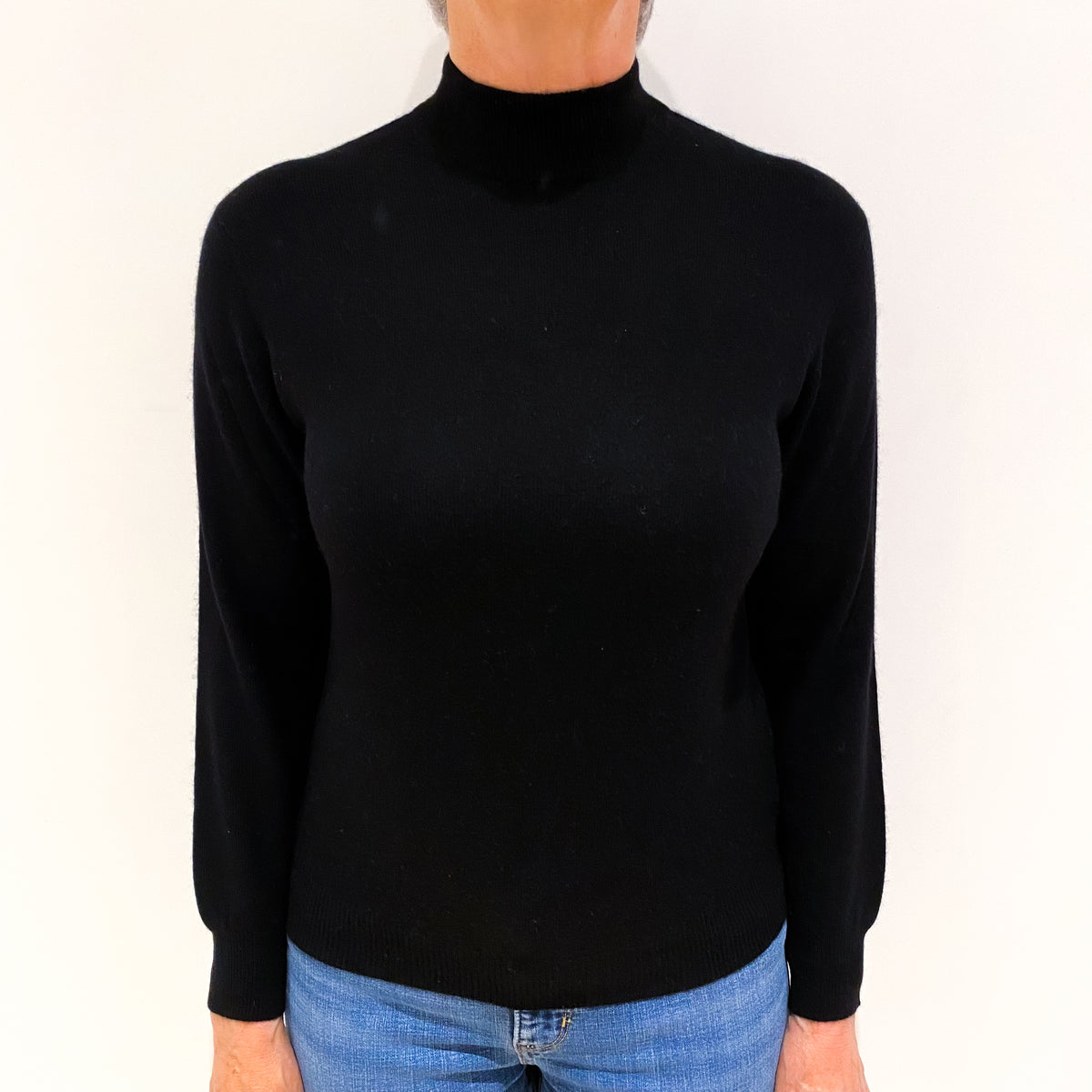 Black Cashmere Turtle Neck Jumper Medium