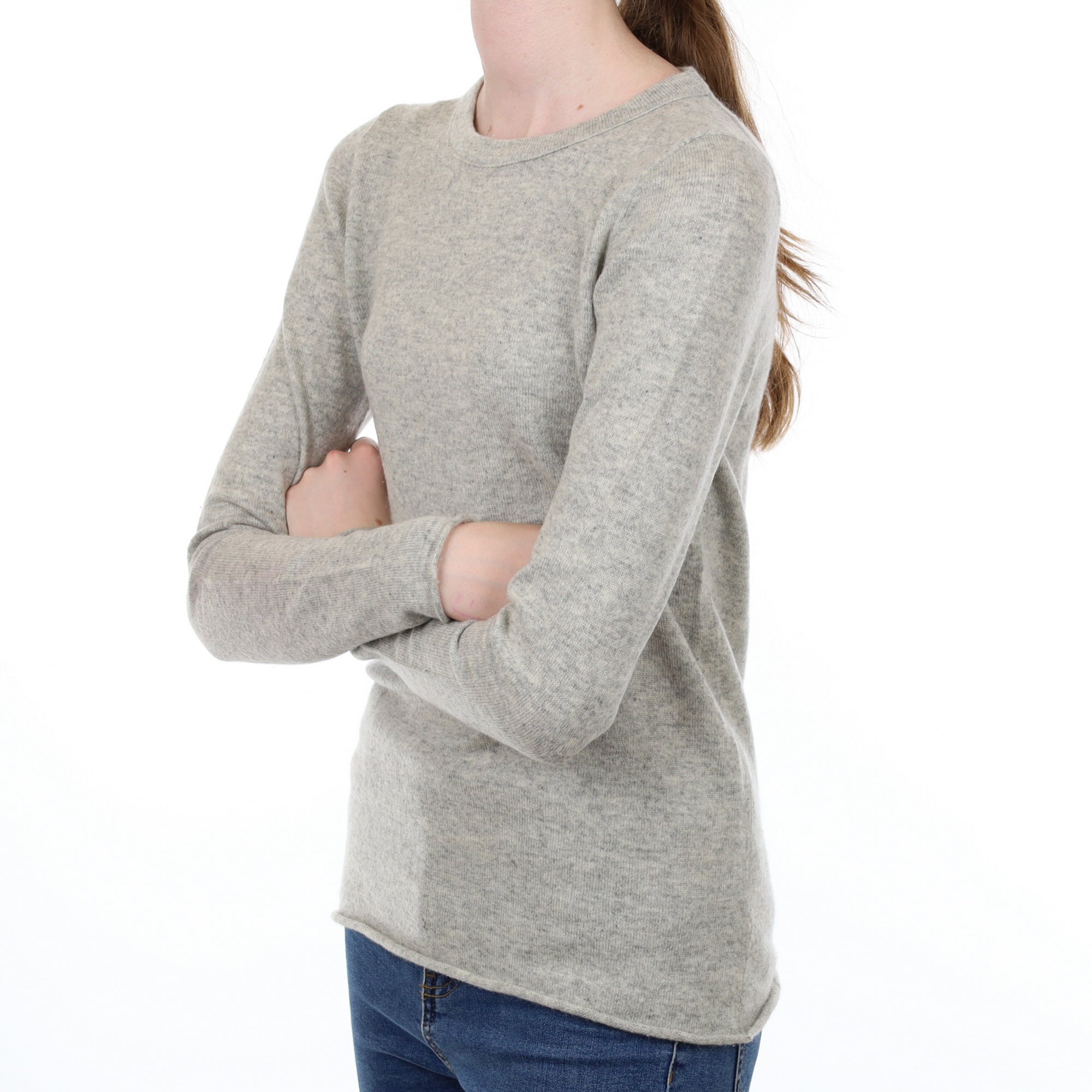 Smoke Grey Cashmere Crew Neck Jumper Extra Small